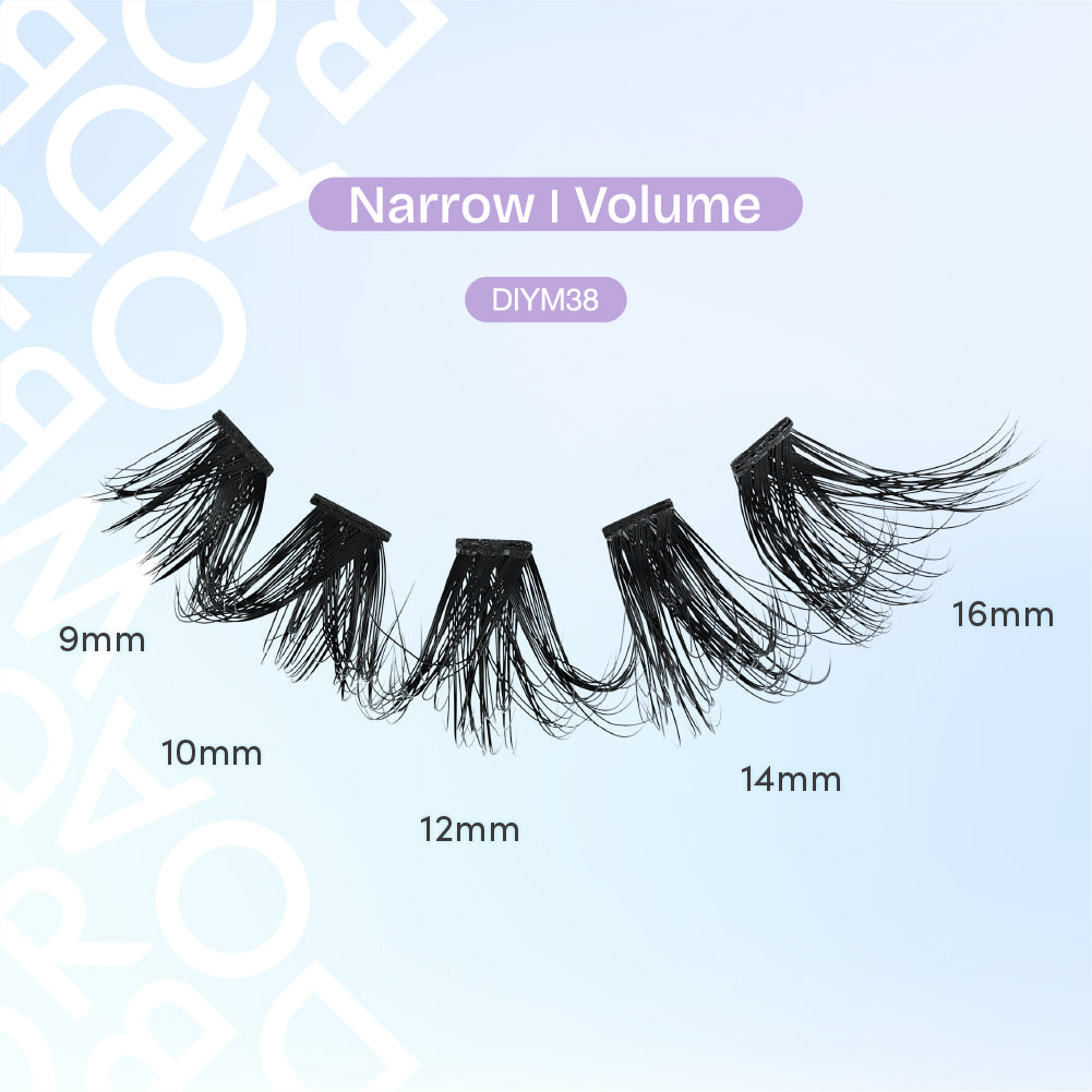 diym38_extra_001 "Broadway DIY Lash Clusters Mega Pack - 9-16mm Assorted Individual Lash Extensions product view."