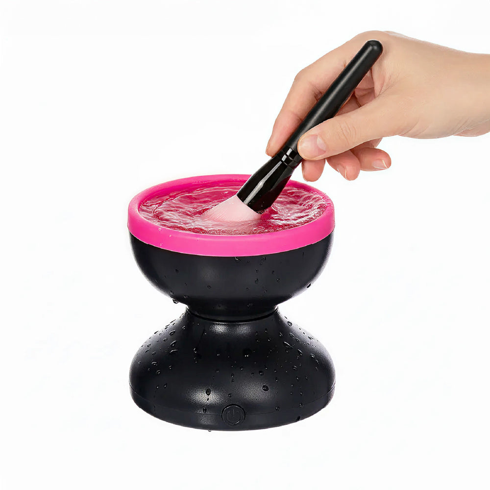 Electric Makeup Brush Cleaner – Portable USB Deep Cleaning Machine for Brushes__Black/Pink