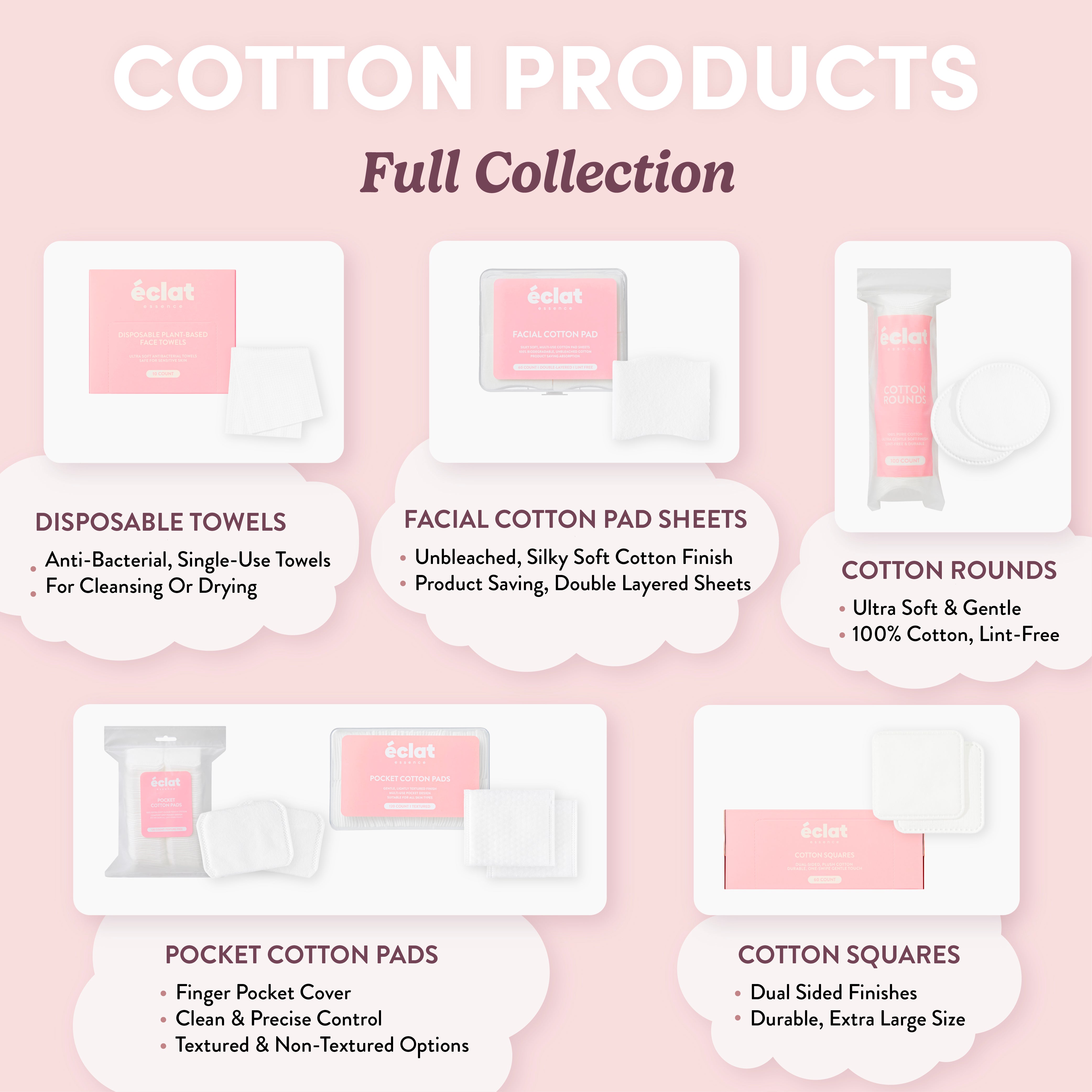 Facial Cotton Pad Sheets – Ultra-Soft, Multi-Use, Unbleached & Biodegradable Cotton for Skincare