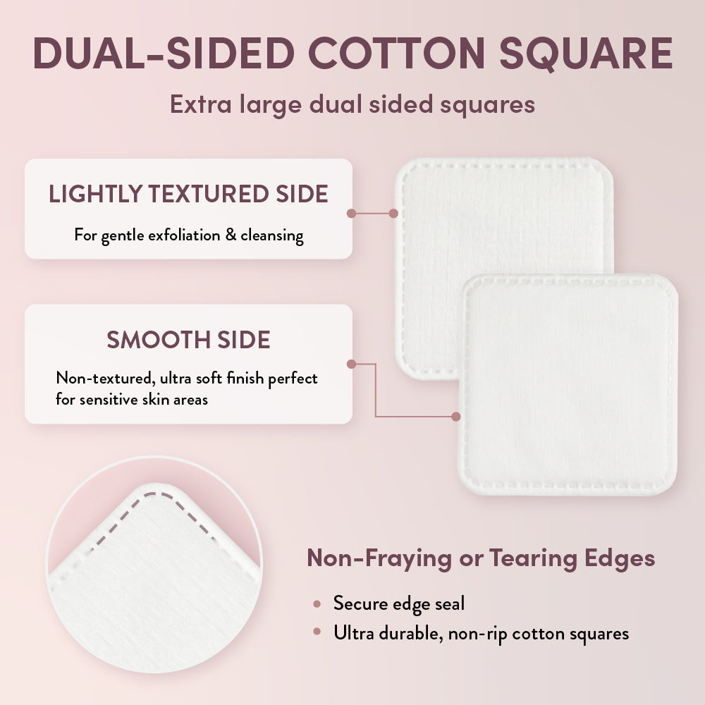 Extra Large Cotton Squares – Dual-Sided, Soft & Durable Cotton Pads for Skincare & Cleansing