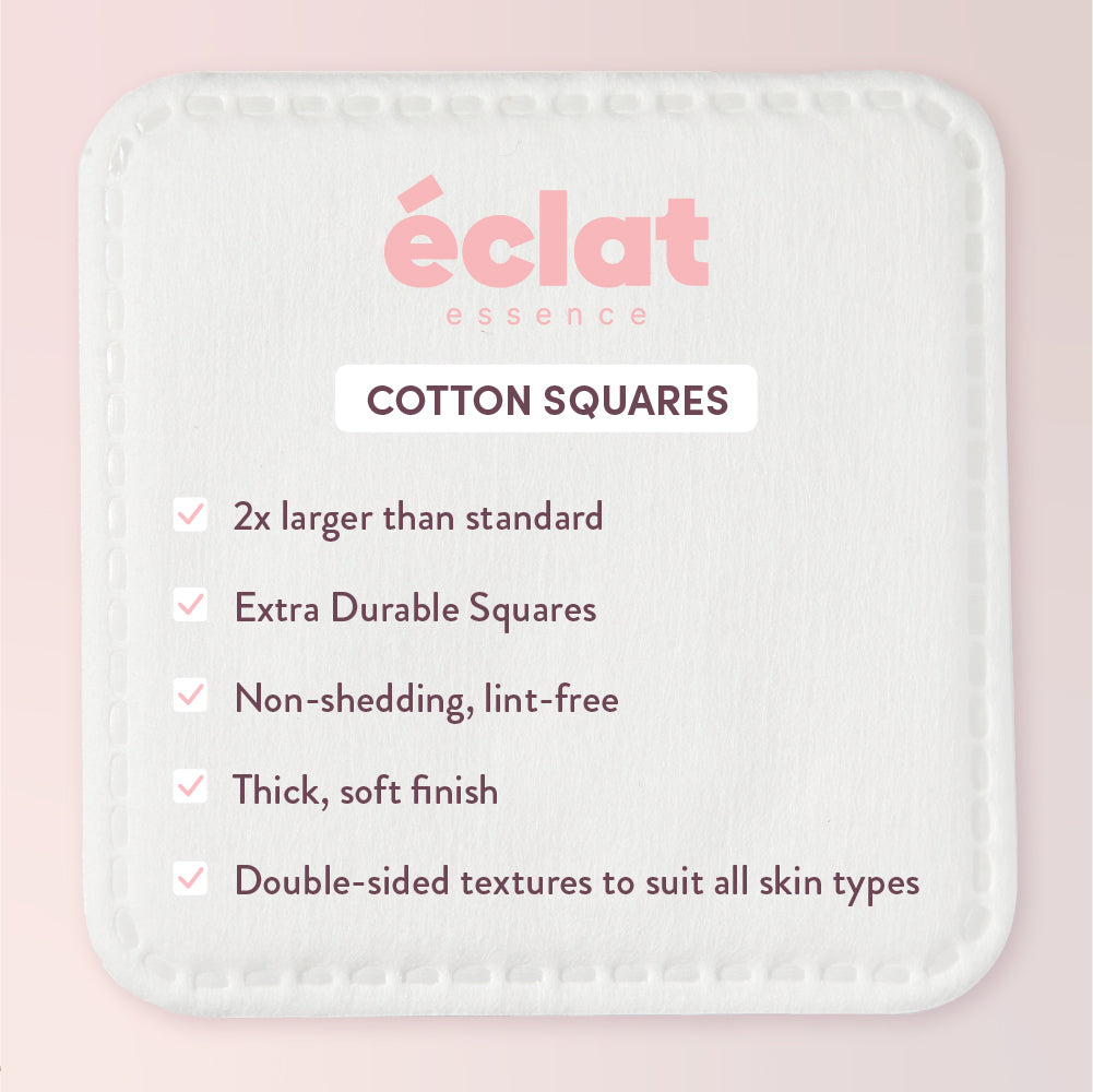 Extra Large Cotton Squares – Dual-Sided, Soft & Durable Cotton Pads for Skincare & Cleansing