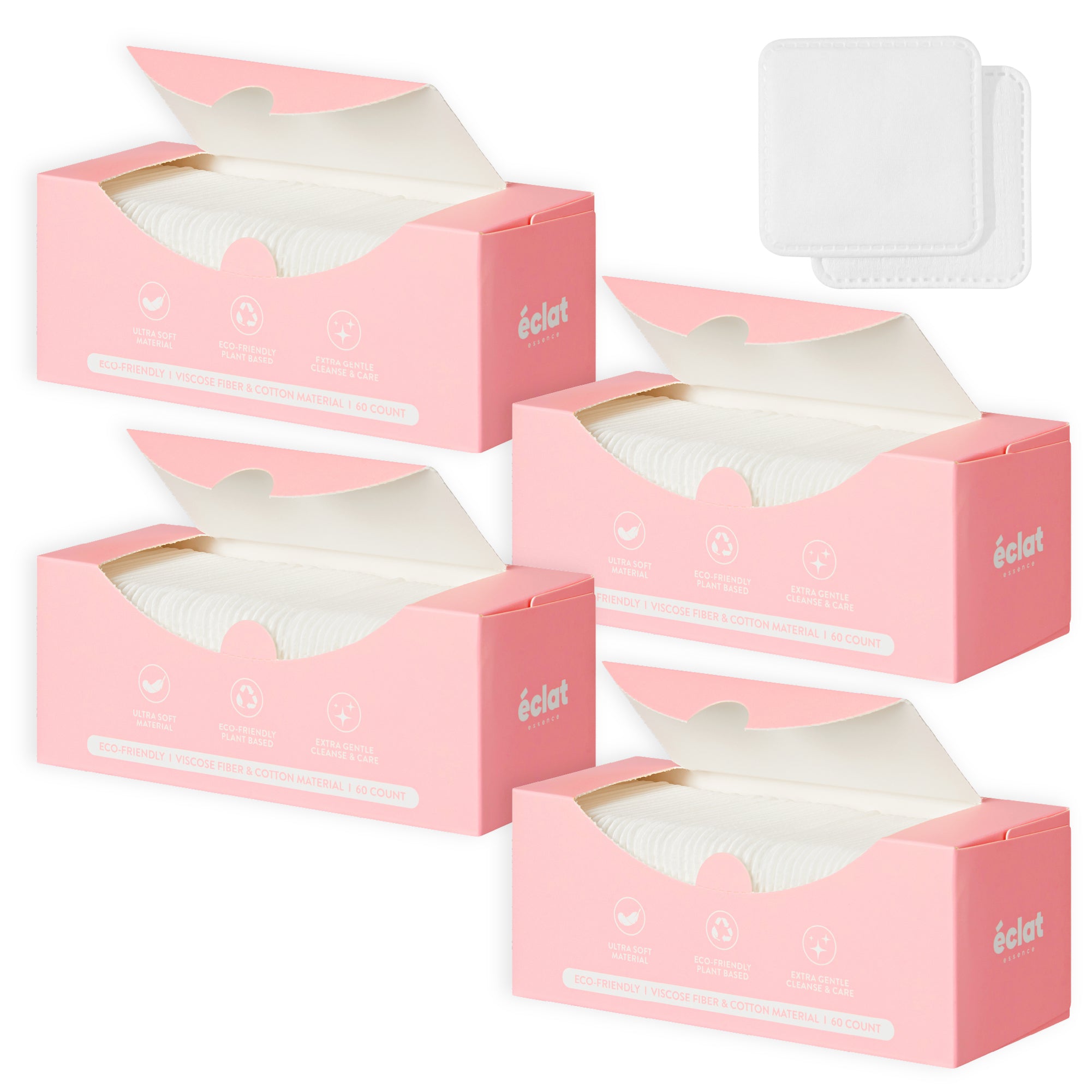 éclat Extra Large Cotton Squares – Dual-Sided, Soft & Durable Cotton Pads for Skincare & Cleansing