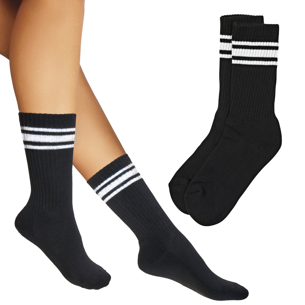 Premium Cushioned Crew Socks - Everyday Cotton Blend__Black