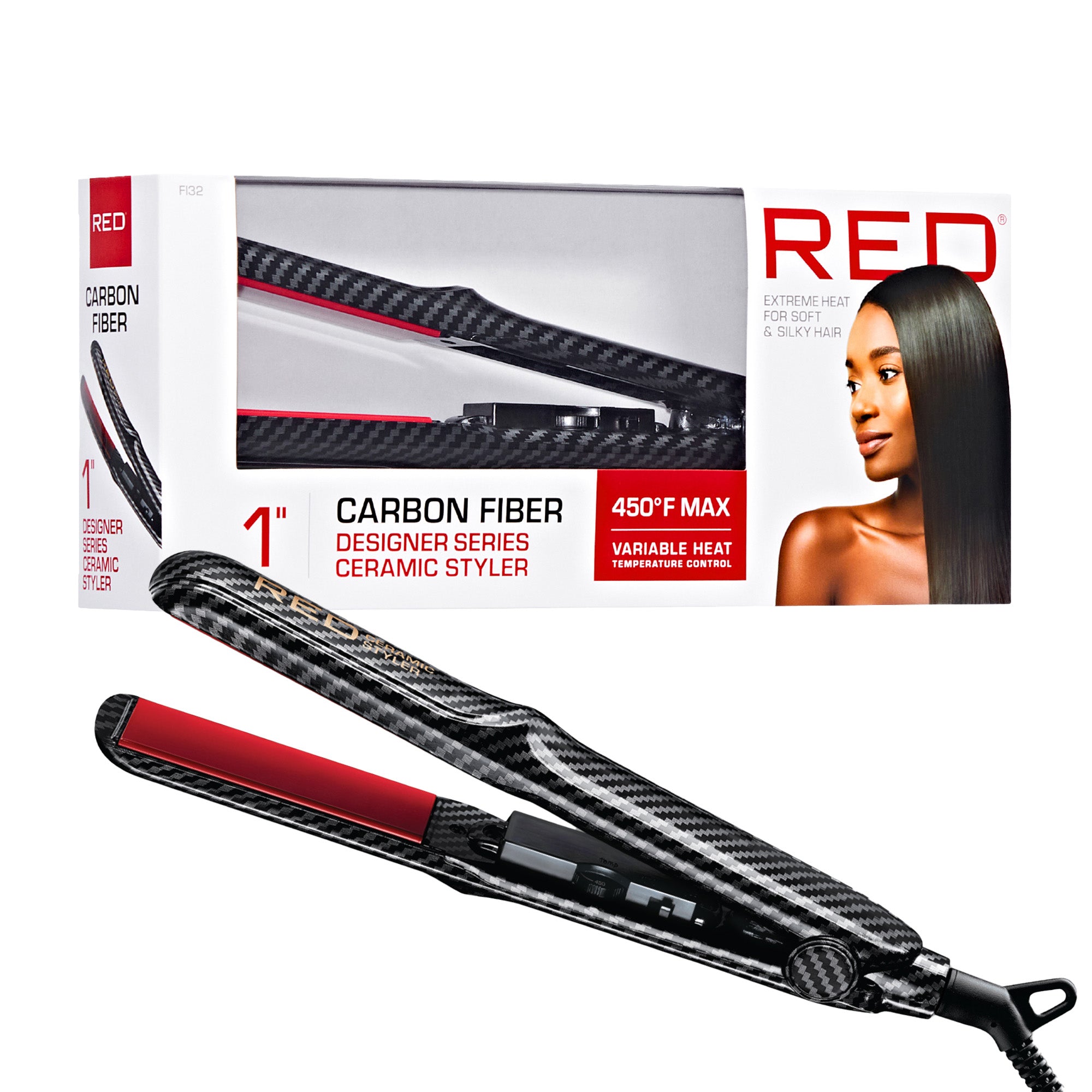 RED by KISS Designer Series 1-Inch Ceramic Flat Iron Styler