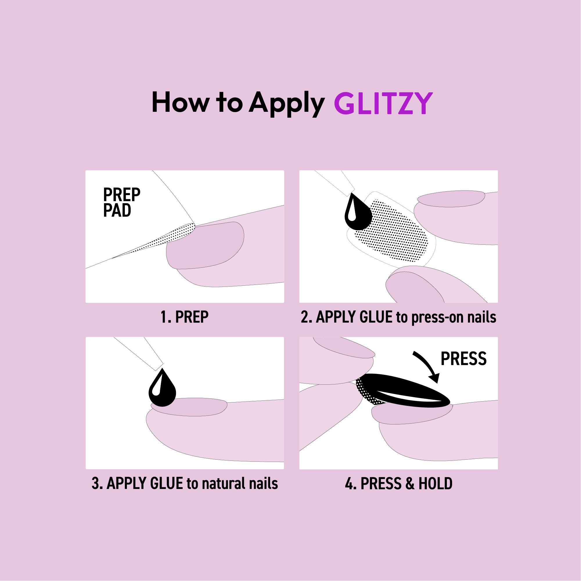 Glitzy 3D Handmade Press-On Nails – Pink & Purple Jewel Encrusted (X-Long Square)