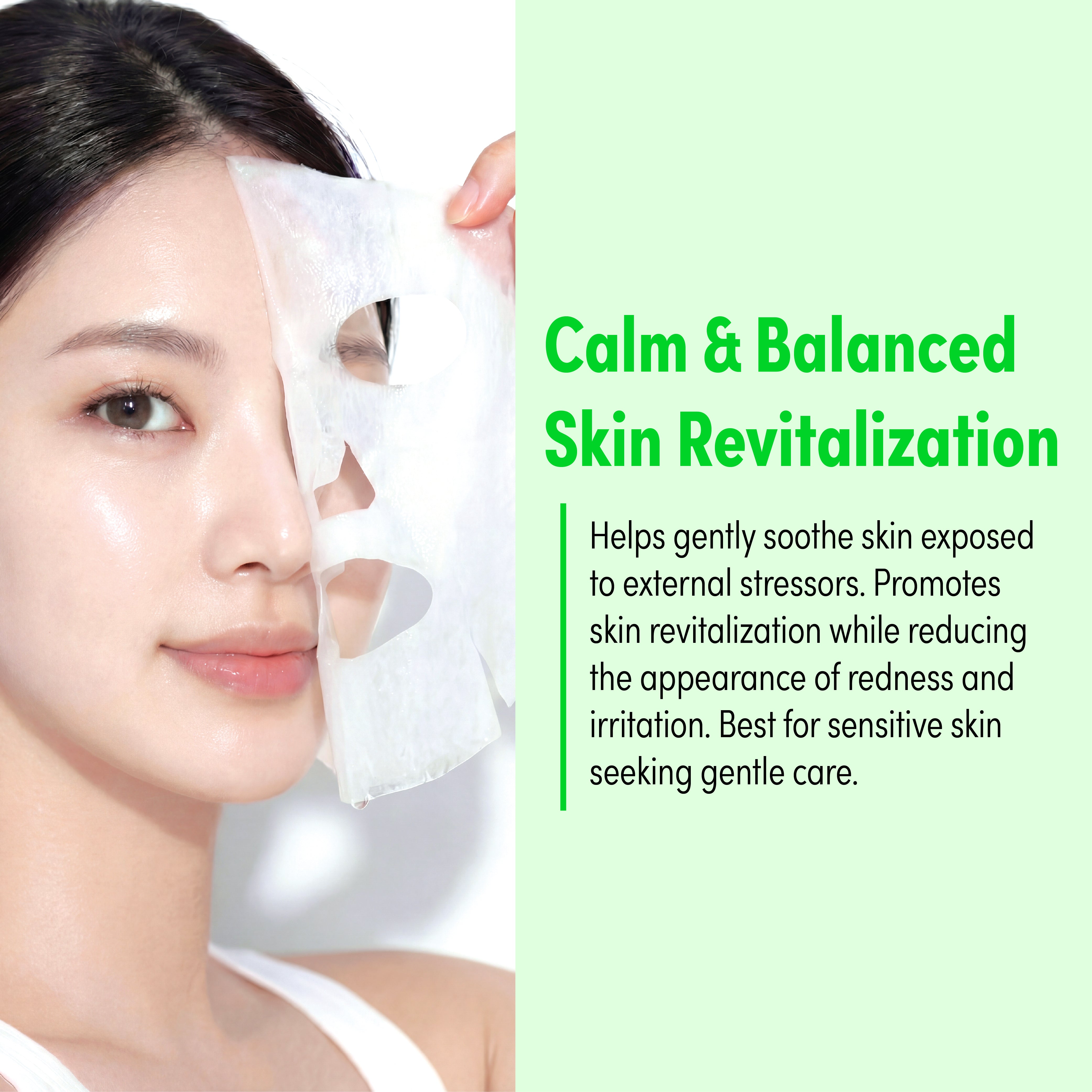 KISS NEW YORK Calm & Balanced Madecassoside Intensive Serum Sheet Mask(6 Sheets)- Soothing & Barrier Repair Cica Face Mask
