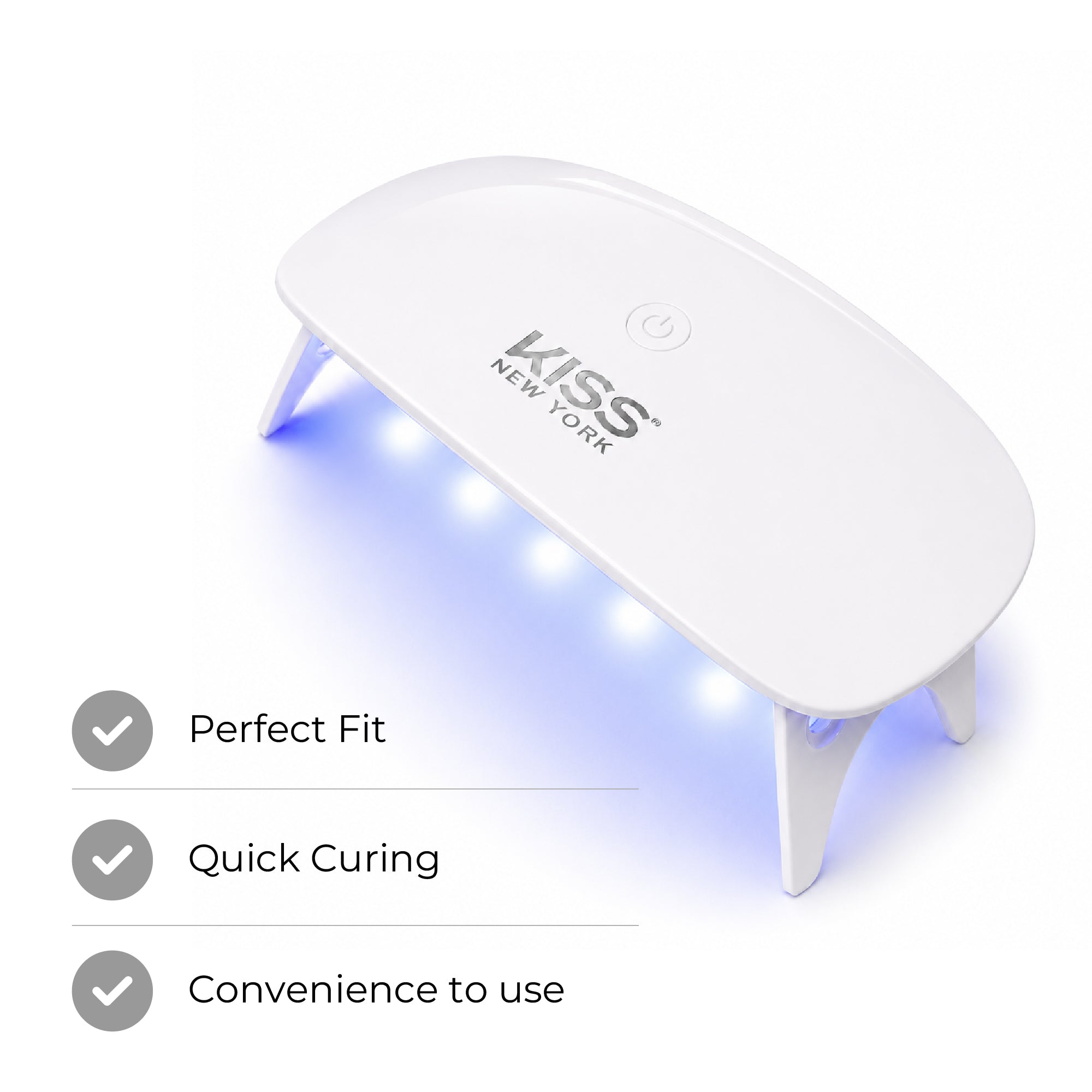Kiss New York GELUV UV LED Gel Lamp – Compact Nail Curing Lamp for Gel Polish