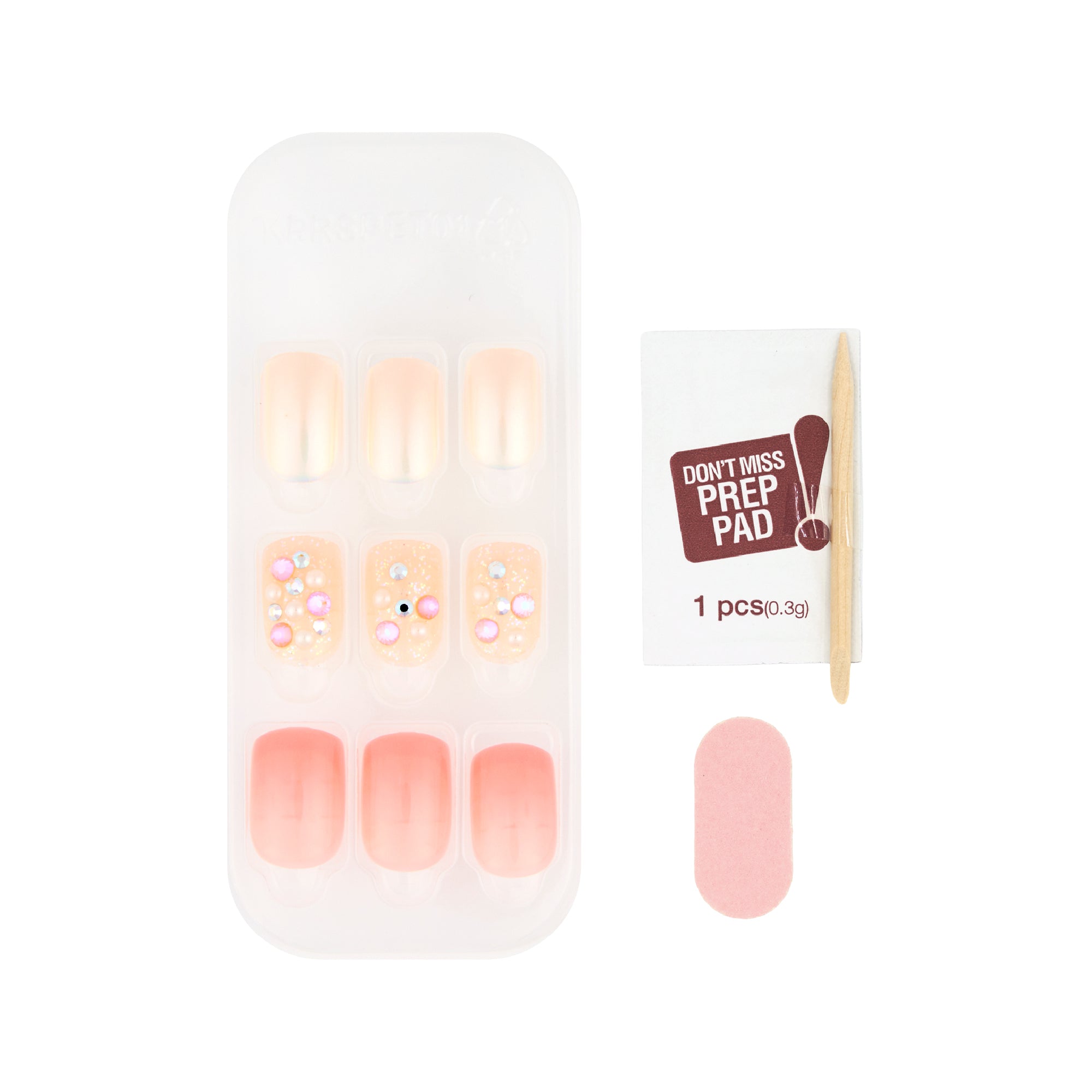 KPNA28KA_extra_004"Kiss New York Press & Go Nails - Rhinestone & Pearl / #KPNA28KA product view."