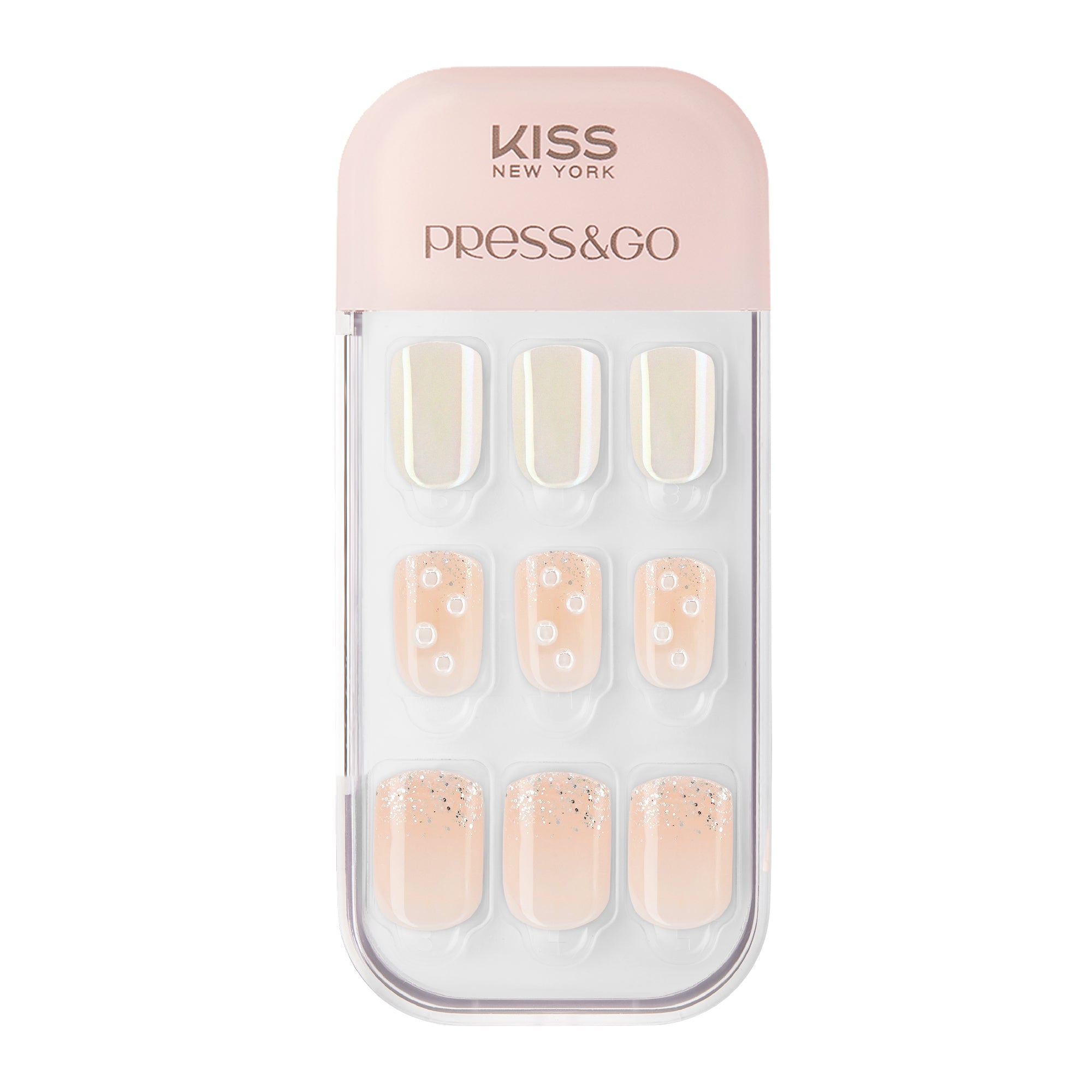 KPNA32K_main"Kiss New York Press & Go Nails - Rhinestone & Pearl / #KPNA32K product view."