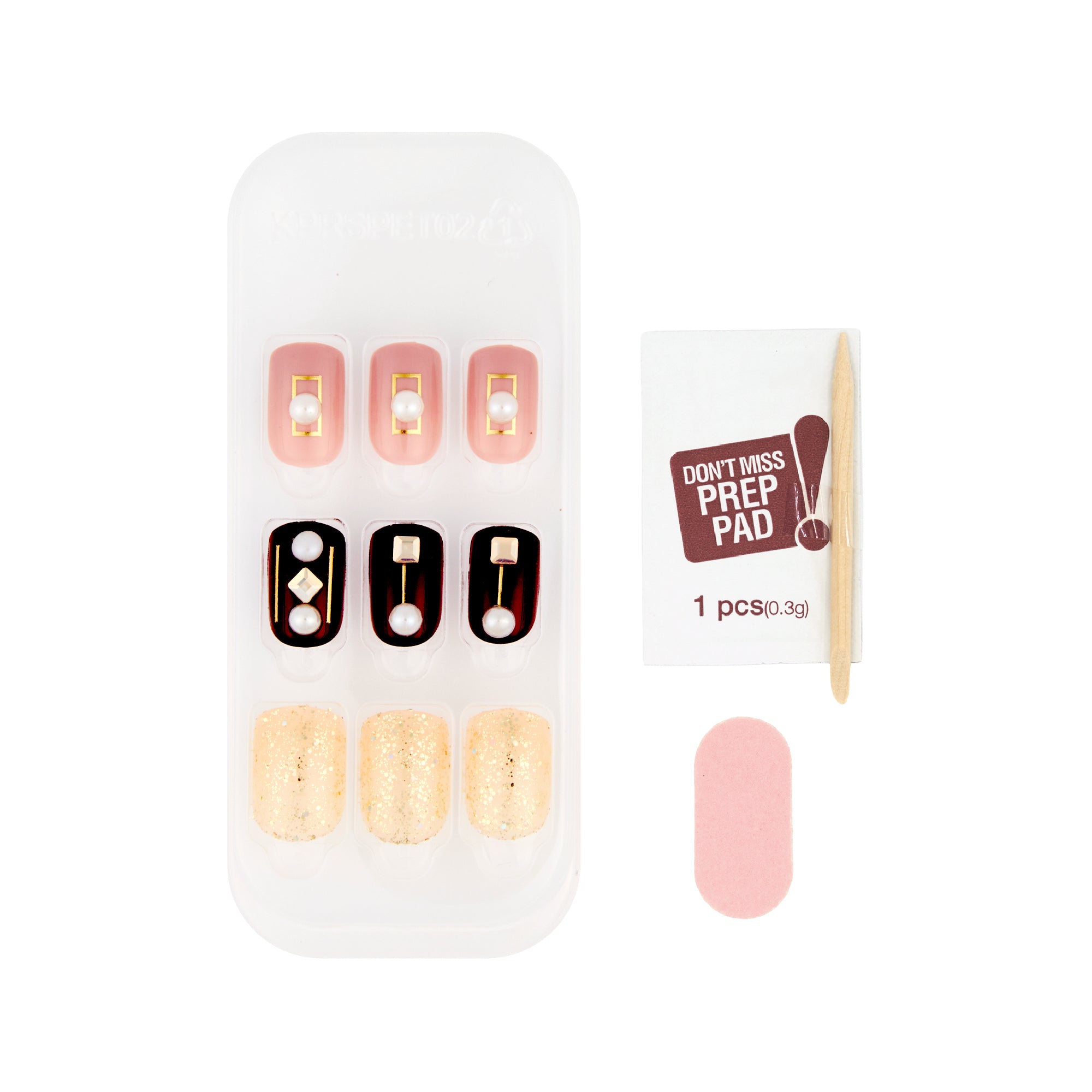 KPNA35KA_extra_004"Kiss New York Press & Go Nails - Rhinestone & Pearl / #KPNA35KA product view."