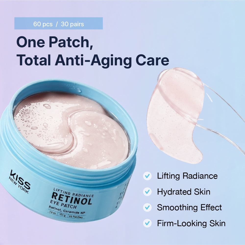 KISS NEW YORK Lifting Radiance Retinol Eye Patch - Intensive Anti-Aging & Brightening Hydrogel Mask (60 Patches)