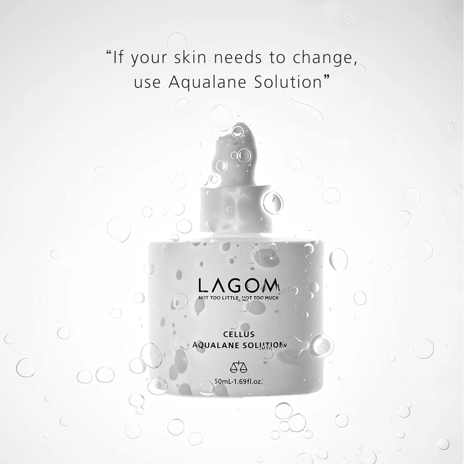LAGOM 24H Deep Hydrating Serum - Vegan Squalane & Aqualicia Face Serum, Anti-Aging Aquatide for Barrier Repair, Soothing Vitamin E for Radiant Glow (50ml / 1.69 fl.oz)