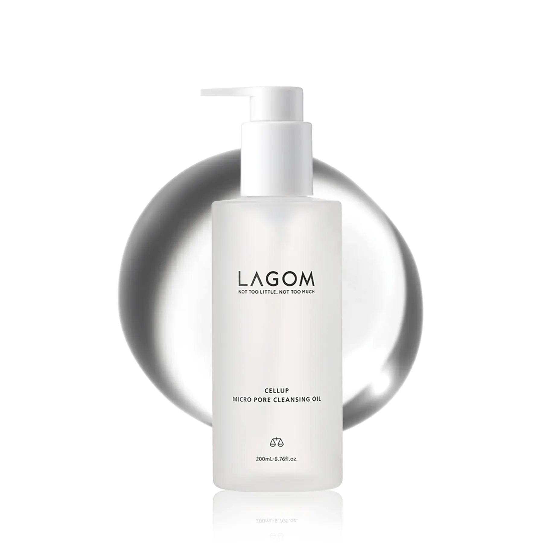 LAGOM Cellup Micro Pore Cleansing Oil - Hydrating Pore & Blackhead Care, Gentle Daily Makeup Remover with Natural Plant Oils (200ml / 6.76 fl.oz), main product view.