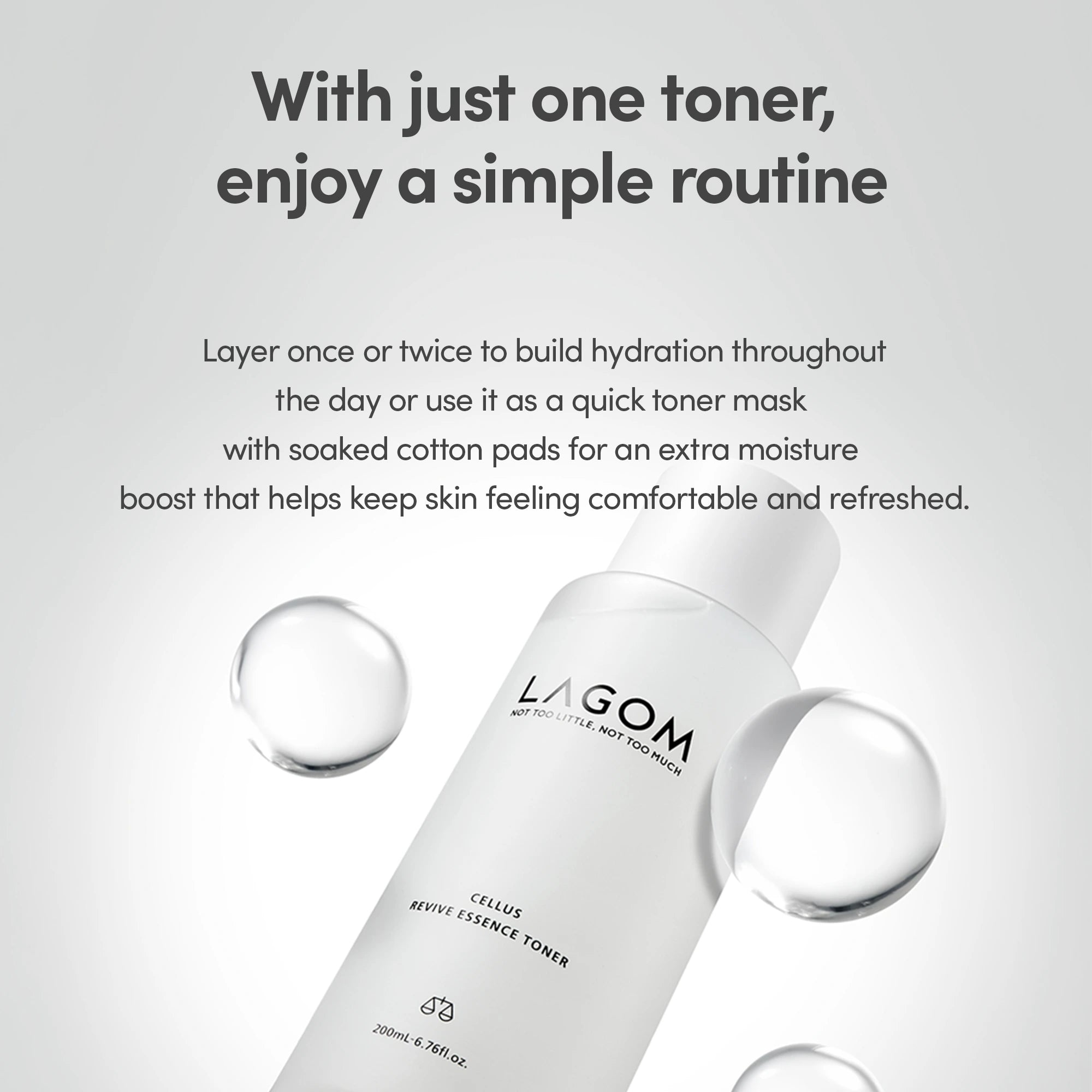 LAGOM Cellus Revive Essence Toner 200ml - Anti-Aging Face Toner with Peptides & Adenosine - Deep Hydrating Korean Essence for Firming & Wrinkle Care - 6.76 fl.oz.