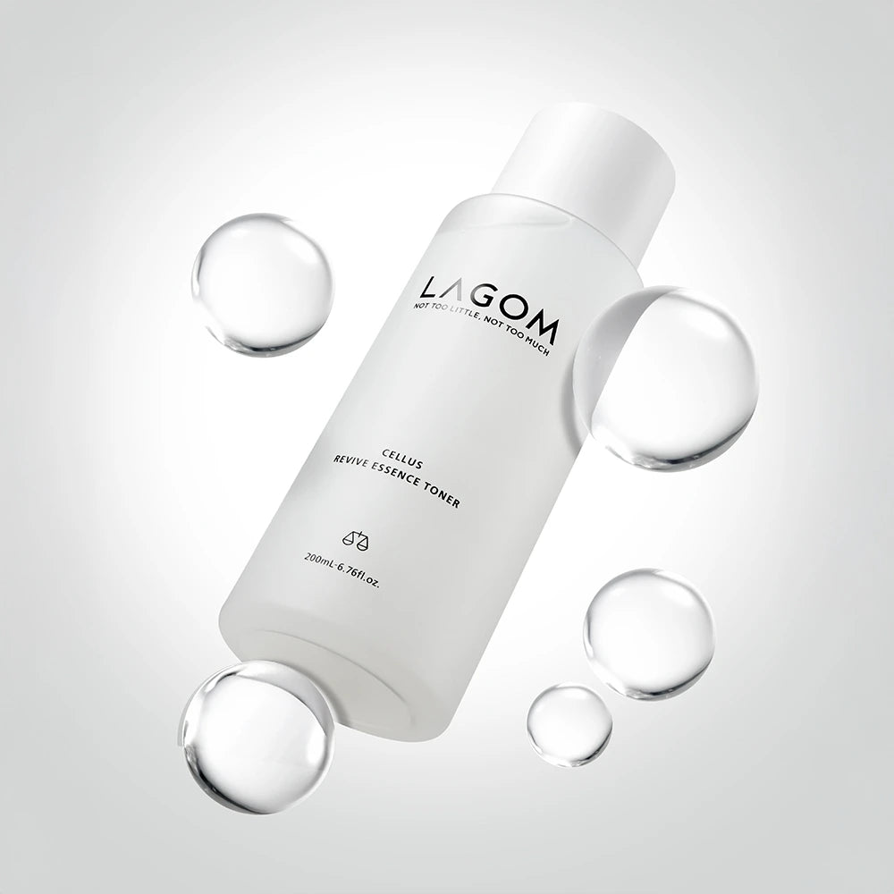 LAGOM Cellus Revive Essence Toner 200ml - Anti-Aging Face Toner with Peptides & Adenosine - Deep Hydrating Korean Essence for Firming & Wrinkle Care - 6.76 fl.oz.