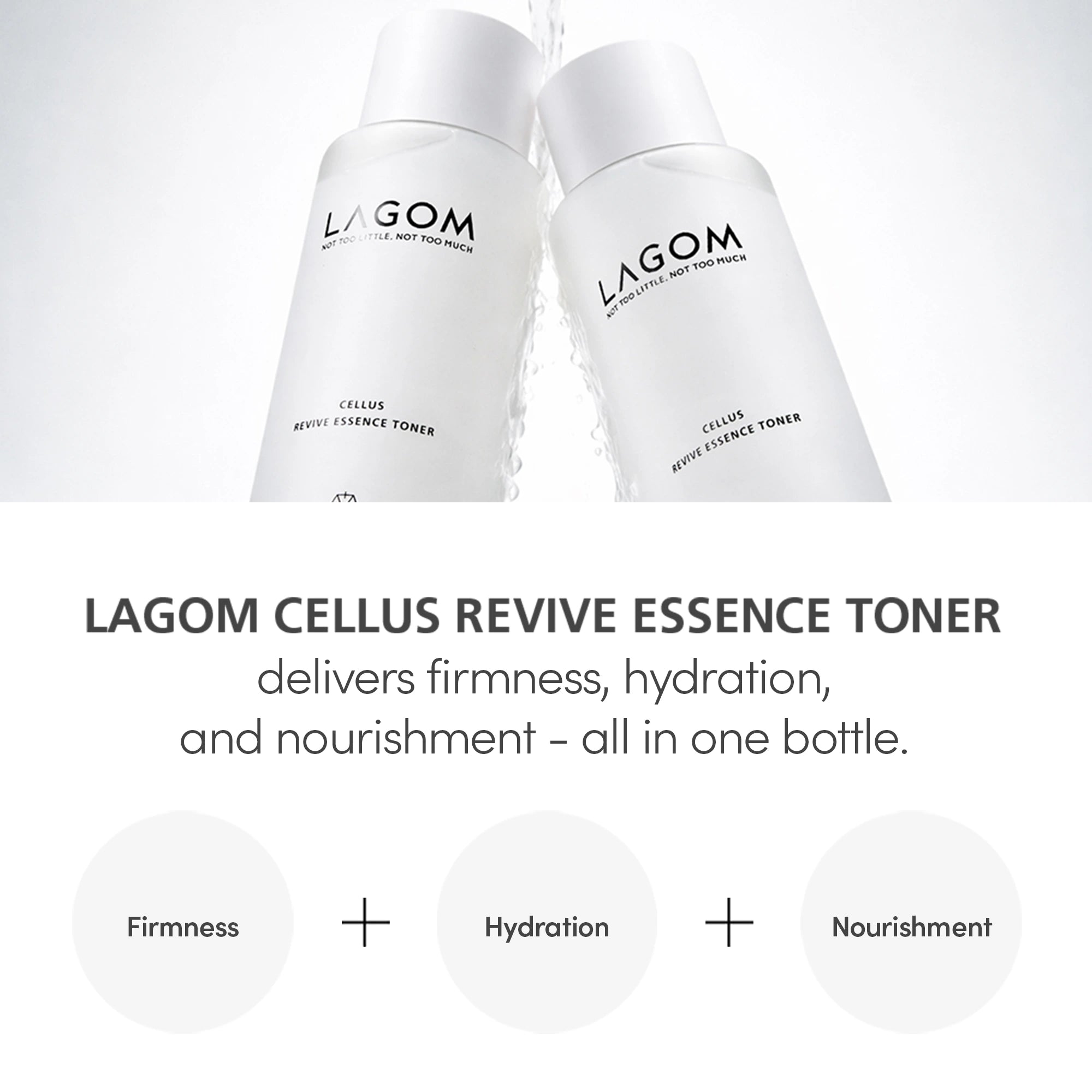 LAGOM Cellus Revive Essence Toner 200ml - Anti-Aging Face Toner with Peptides & Adenosine - Deep Hydrating Korean Essence for Firming & Wrinkle Care - 6.76 fl.oz.