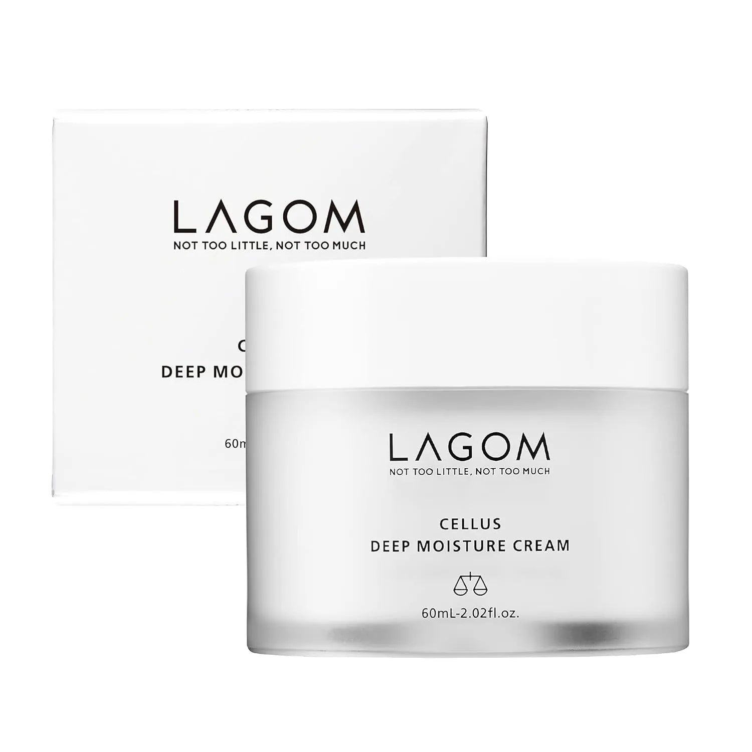 LAGOM Cellus Deep Moisture Cream - 24H Intensive Face Moisturizer for Dry Sensitive Skin, Aqualicia & Ceramide for Barrier Repair, Non-Irritating Hydrating Cream (60ml / 2.02 fl.oz) product view.