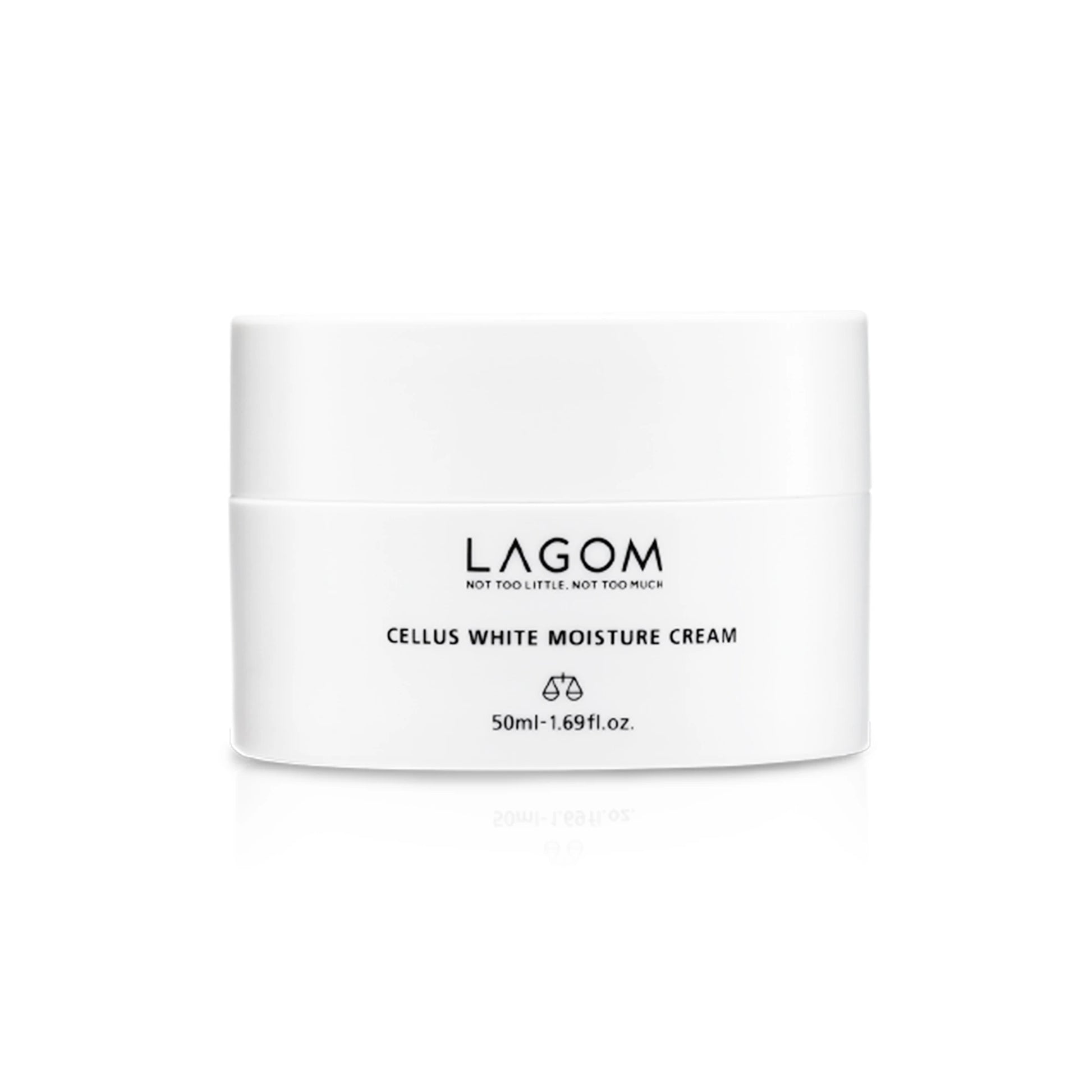LAGOM Cellus White Moisture Cream - Brightening Face Moisturizer with 2% Niacinamide & Shea Butter - Silky Korean Skincare for Dark Spots, Dullness & Dehydrated Oily Skin - 1.69 fl.oz. product view.