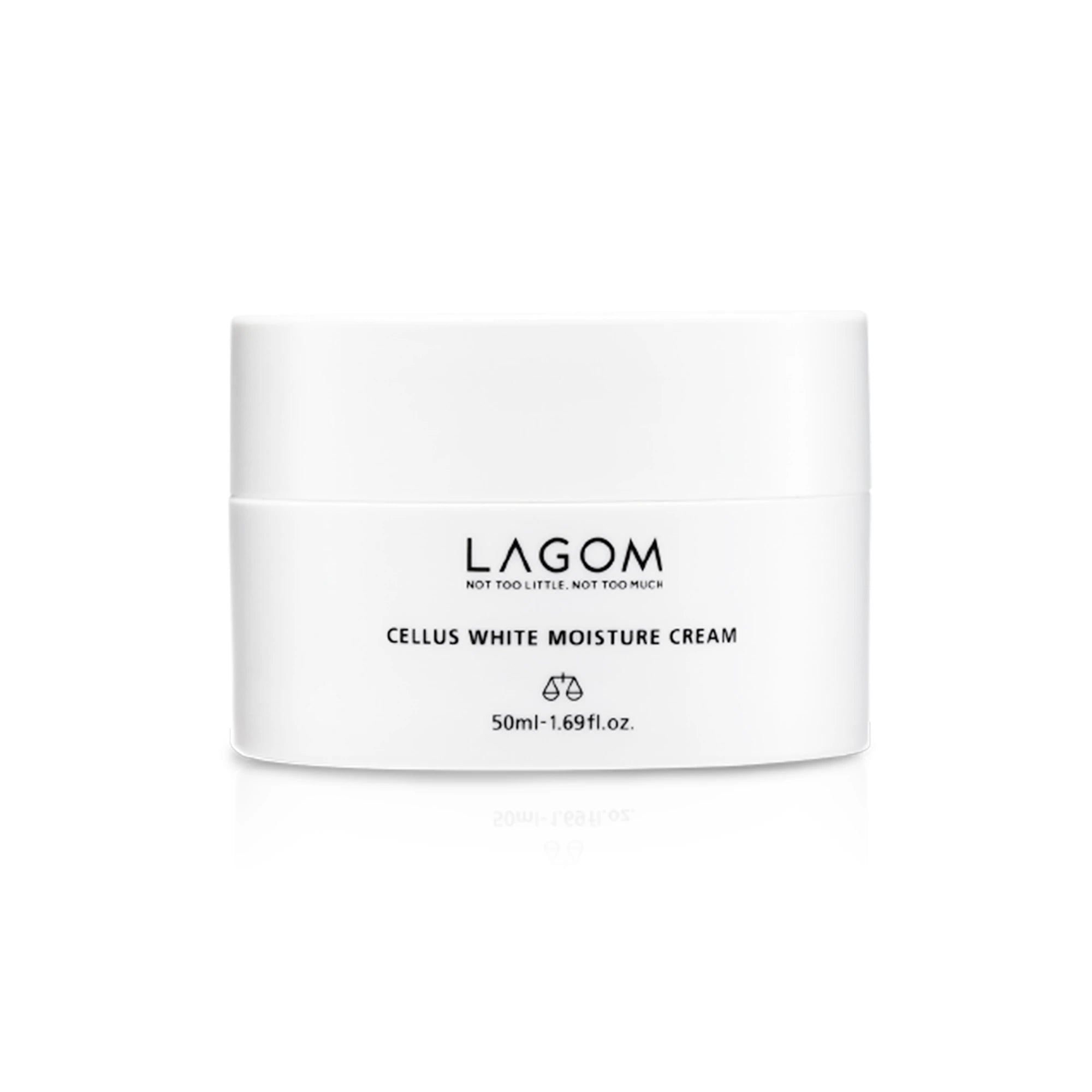 LAGOM Cellus White Moisture Cream - Brightening Face Moisturizer with 2% Niacinamide & Shea Butter - Silky Korean Skincare for Dark Spots, Dullness & Dehydrated Oily Skin - 1.69 fl.oz. product view.