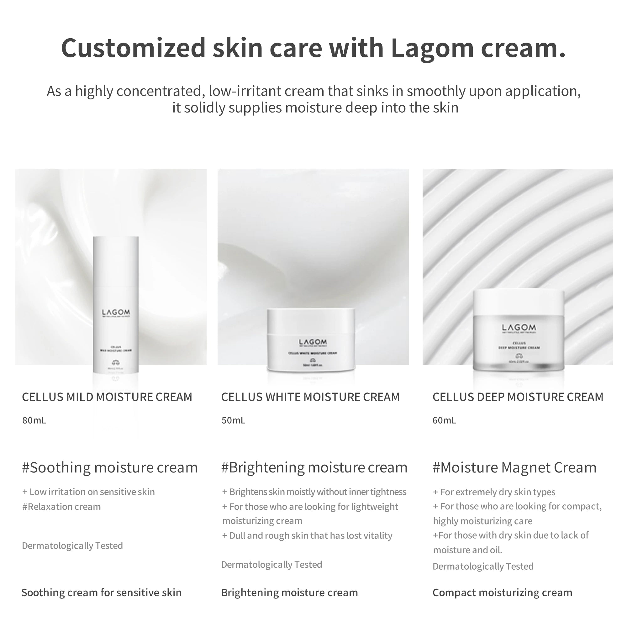 LAGOM Cellus White Moisture Cream - Brightening Face Moisturizer with 2% Niacinamide & Shea Butter - Silky Korean Skincare for Dark Spots, Dullness & Dehydrated Oily Skin - 1.69 fl.oz. product view.