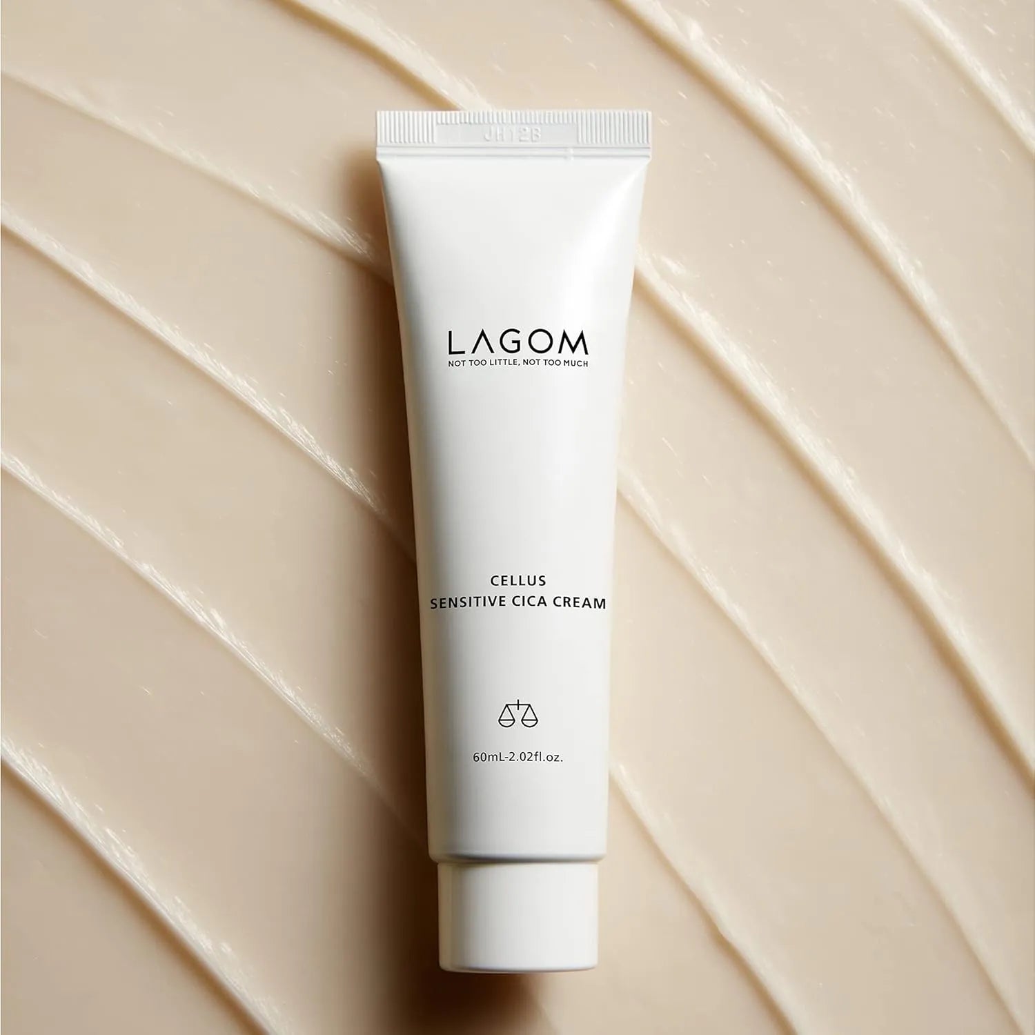 LAGOM Cellus Sensitive Cica Cream - Daily Soothing Face Moisturizer with Super Cica-4™ & Patented Ceramide, Sebum Control & Barrier Repair for Acne-Prone Skin (60ml / 2.02 fl.oz) product view.