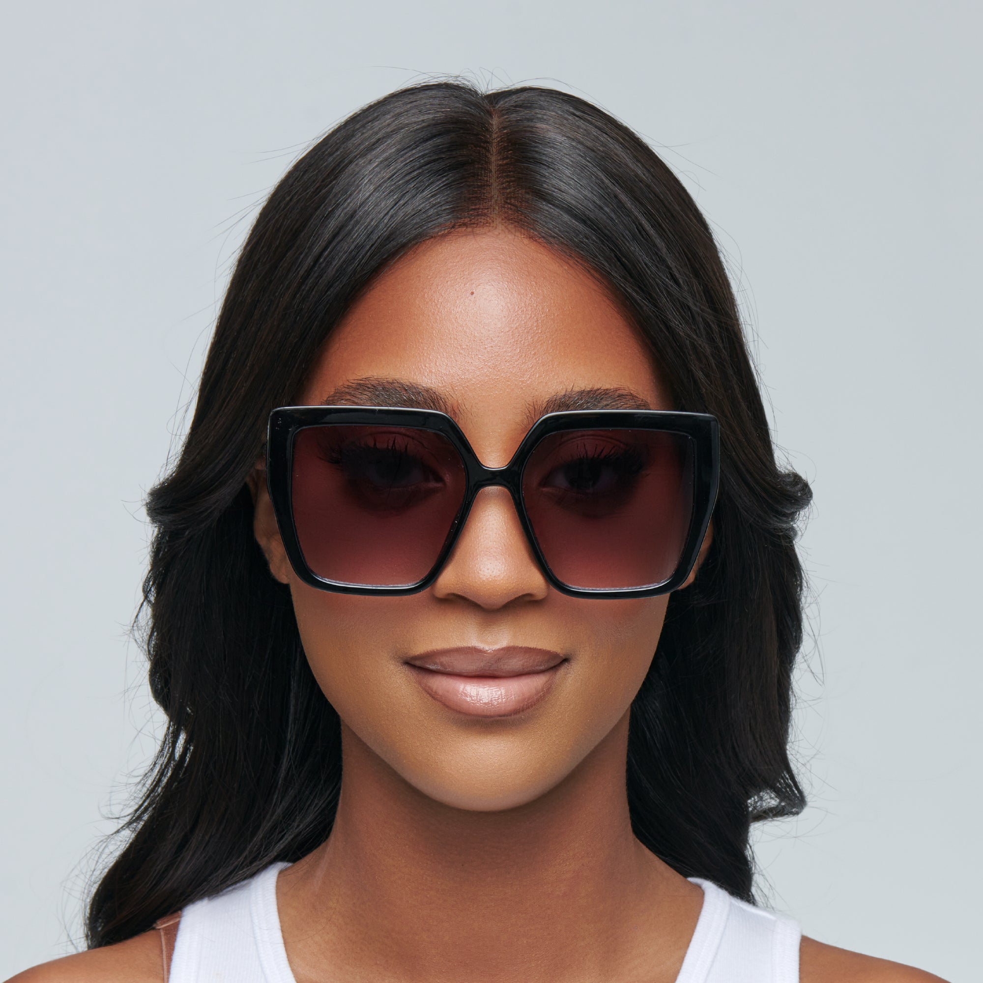 Mad Shade Black Butterfly Oversized Sunglasses with Gold Temples - UV400 Gradient Lens