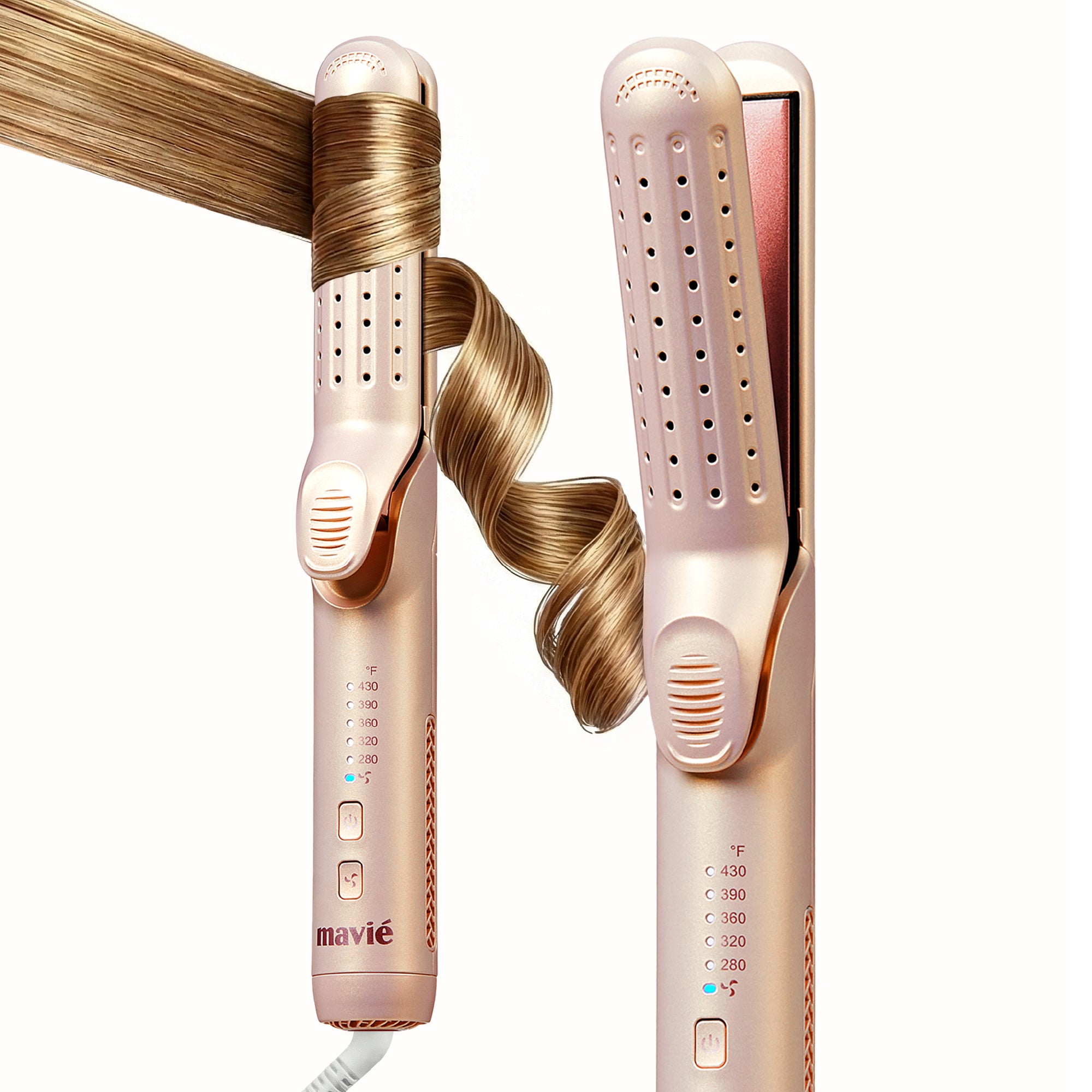 Mavié 360 Airflow Hair Styler - 3-In-1 Straightener And Curler With Cooling Airflow, 5 Adjustable Temperatures, Worldwide Voltage, Minimizes Heat Damage