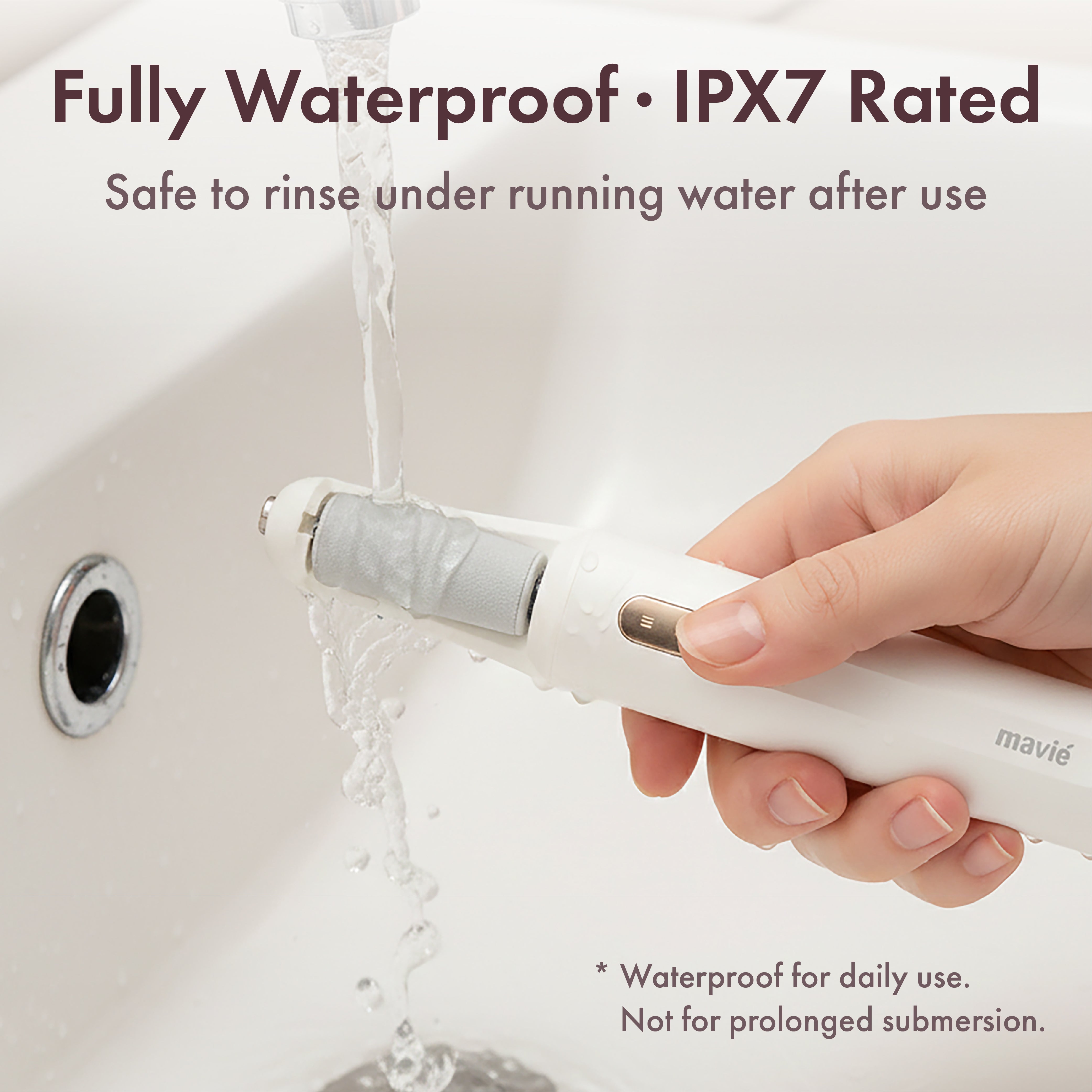 MAVIE Electric Foot File & Callus Remover – Cordless Professional Pedicure Tool with 3 Speeds & Dual Rollers (IPX7 Waterproof)