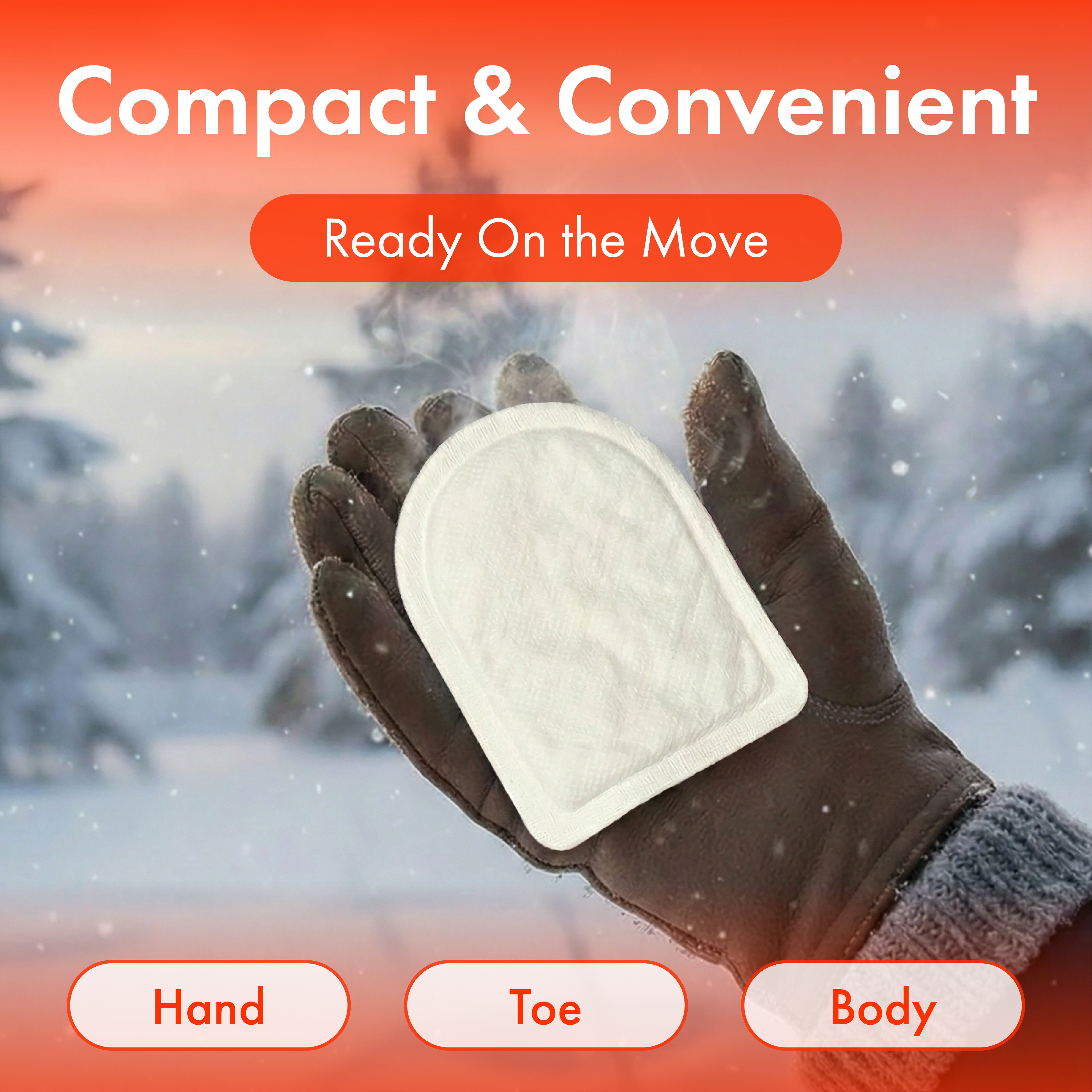 Air-Activated Adhesive Toe Warmers Instant Heat, Includes 2 Warmers