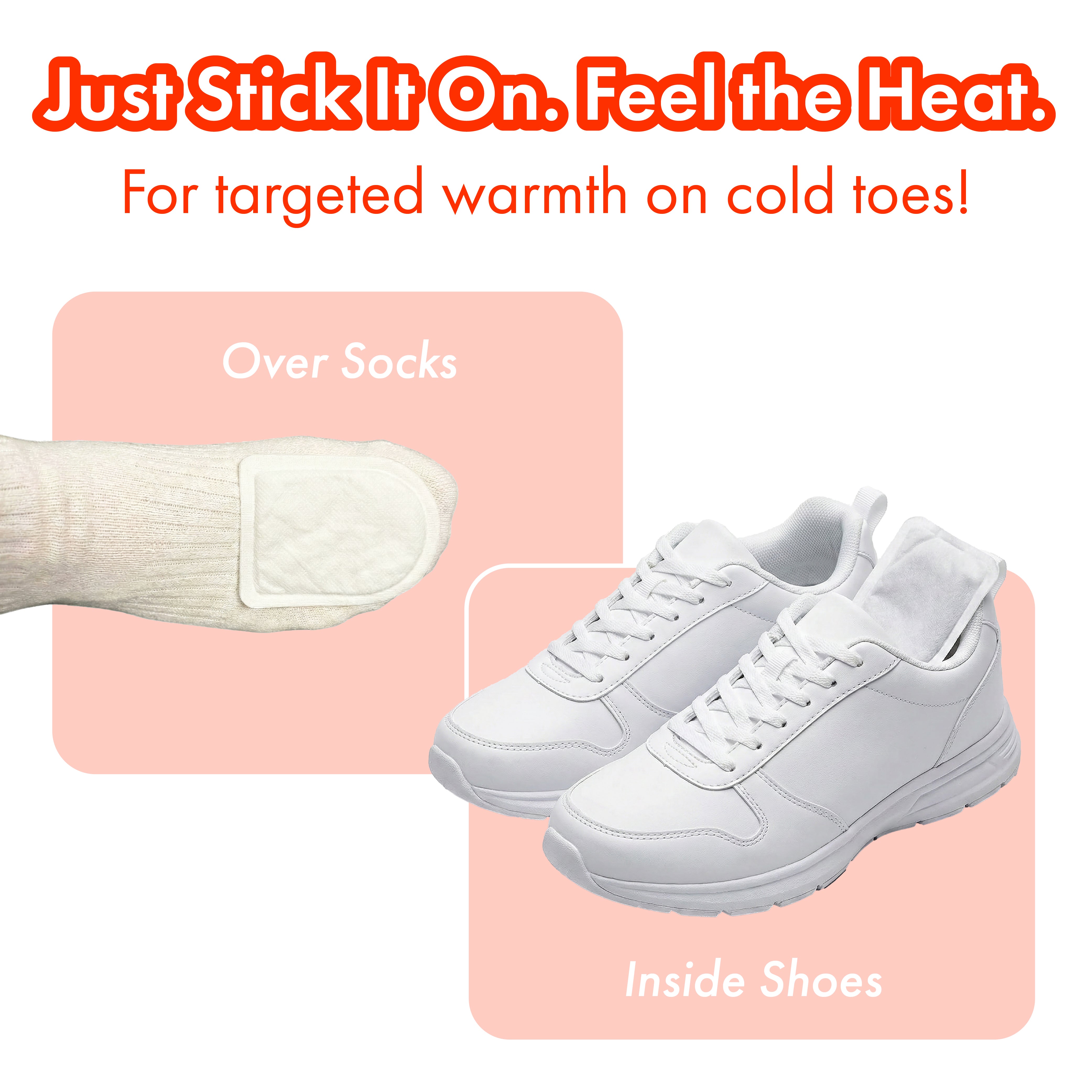 Air-Activated Adhesive Toe Warmers Instant Heat, Includes 2 Warmers