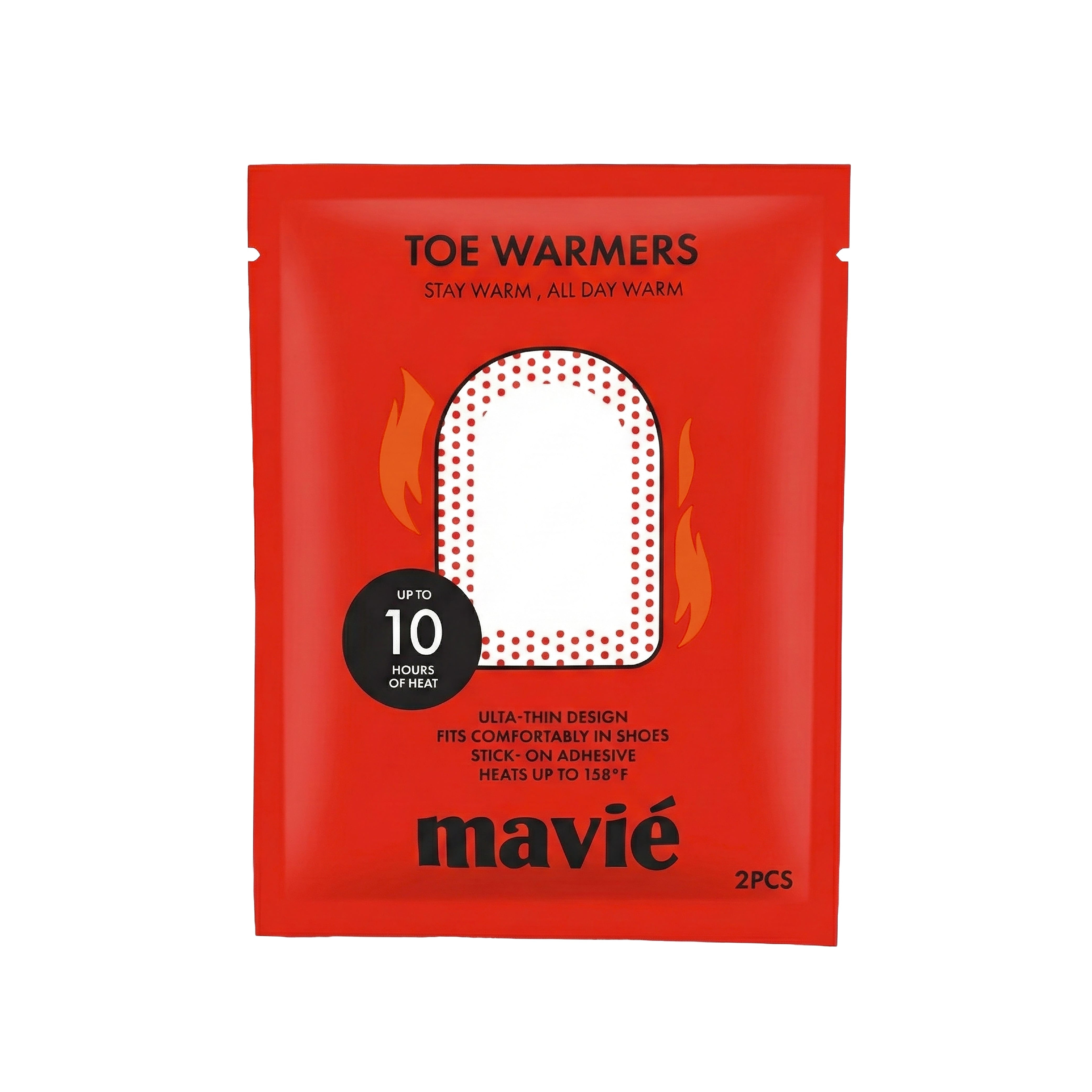 Air-Activated Adhesive Toe Warmers Instant Heat, Includes 2 Warmers
