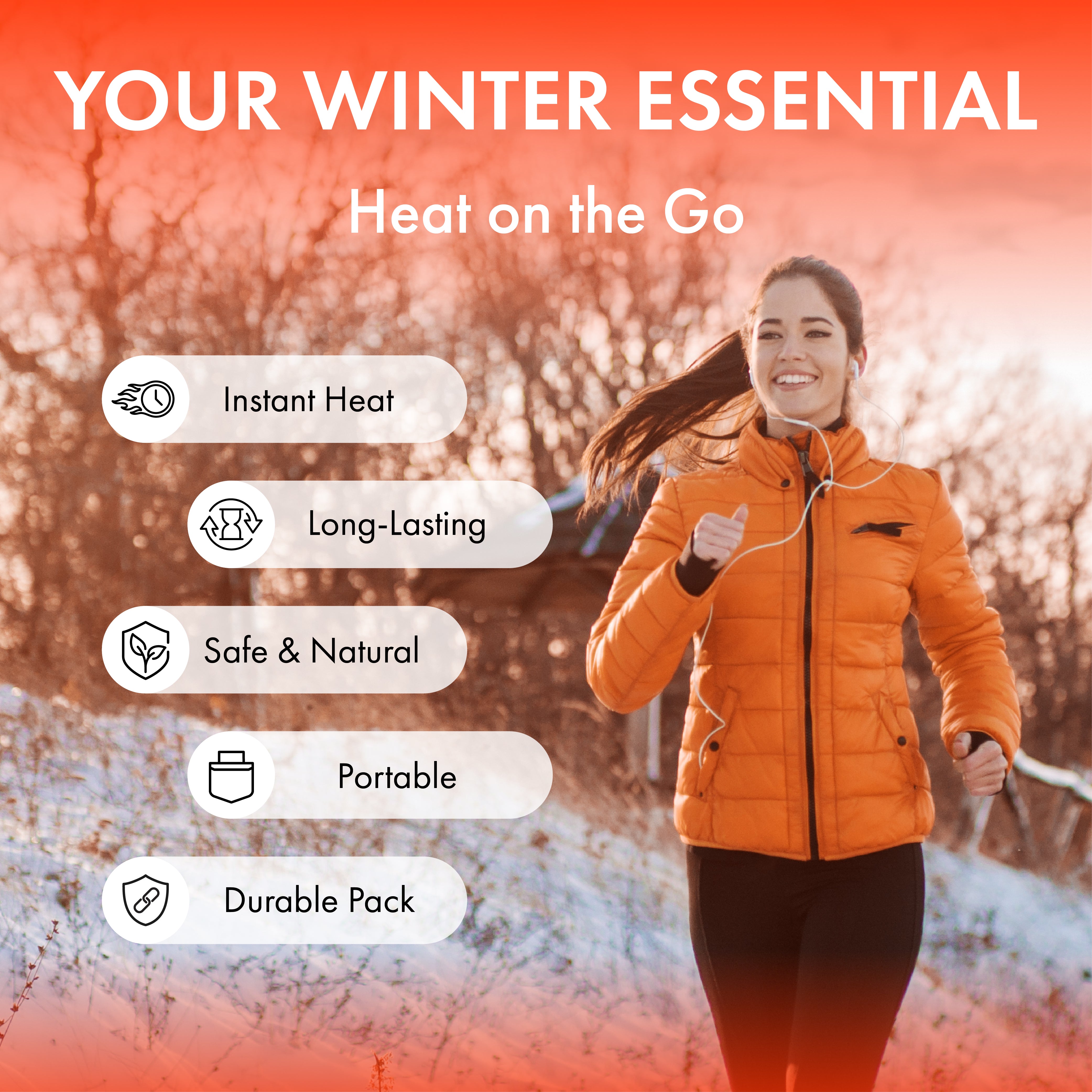 Air-Activated Adhesive Body Warmers Instant Heat Packs for Outdoor Activities