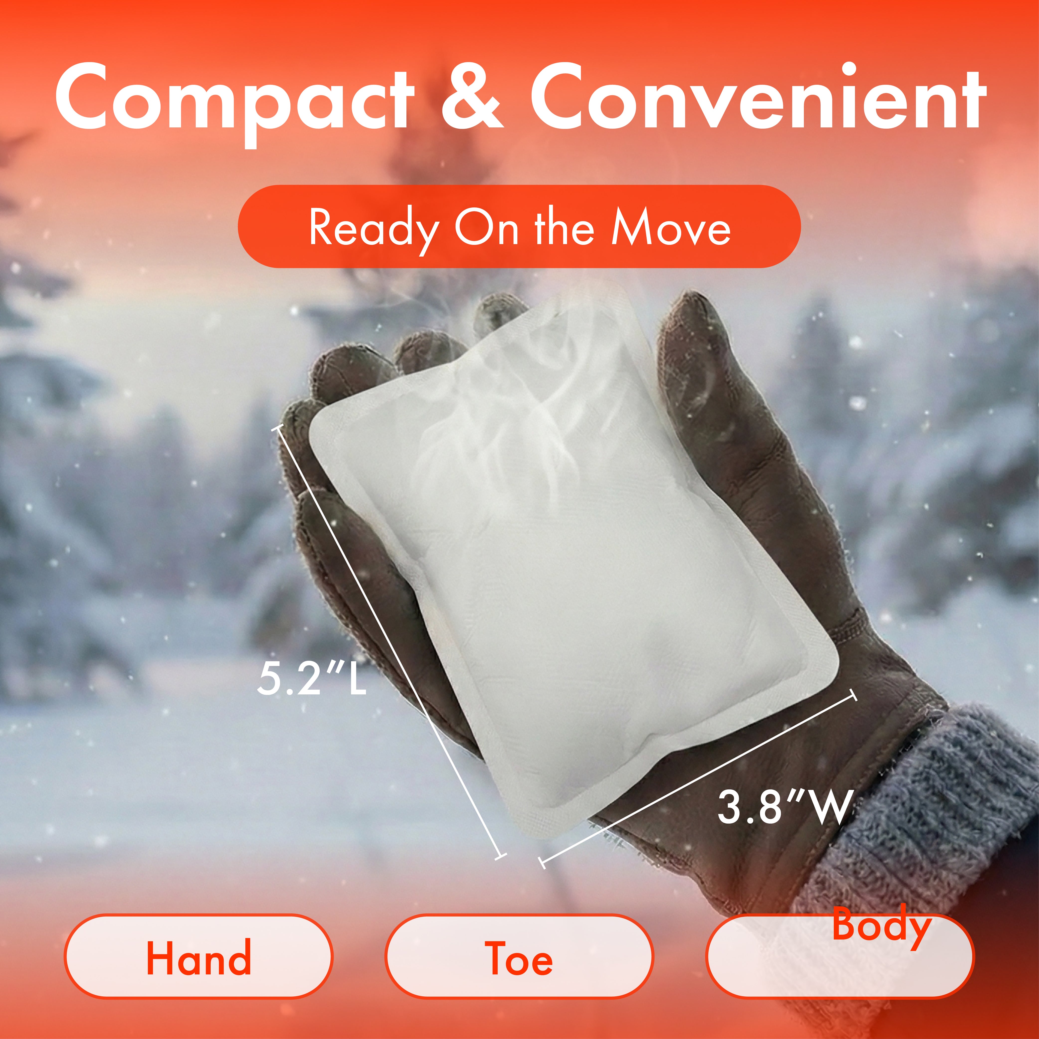 Air-Activated Adhesive Body Warmers Instant Heat Packs for Outdoor Activities