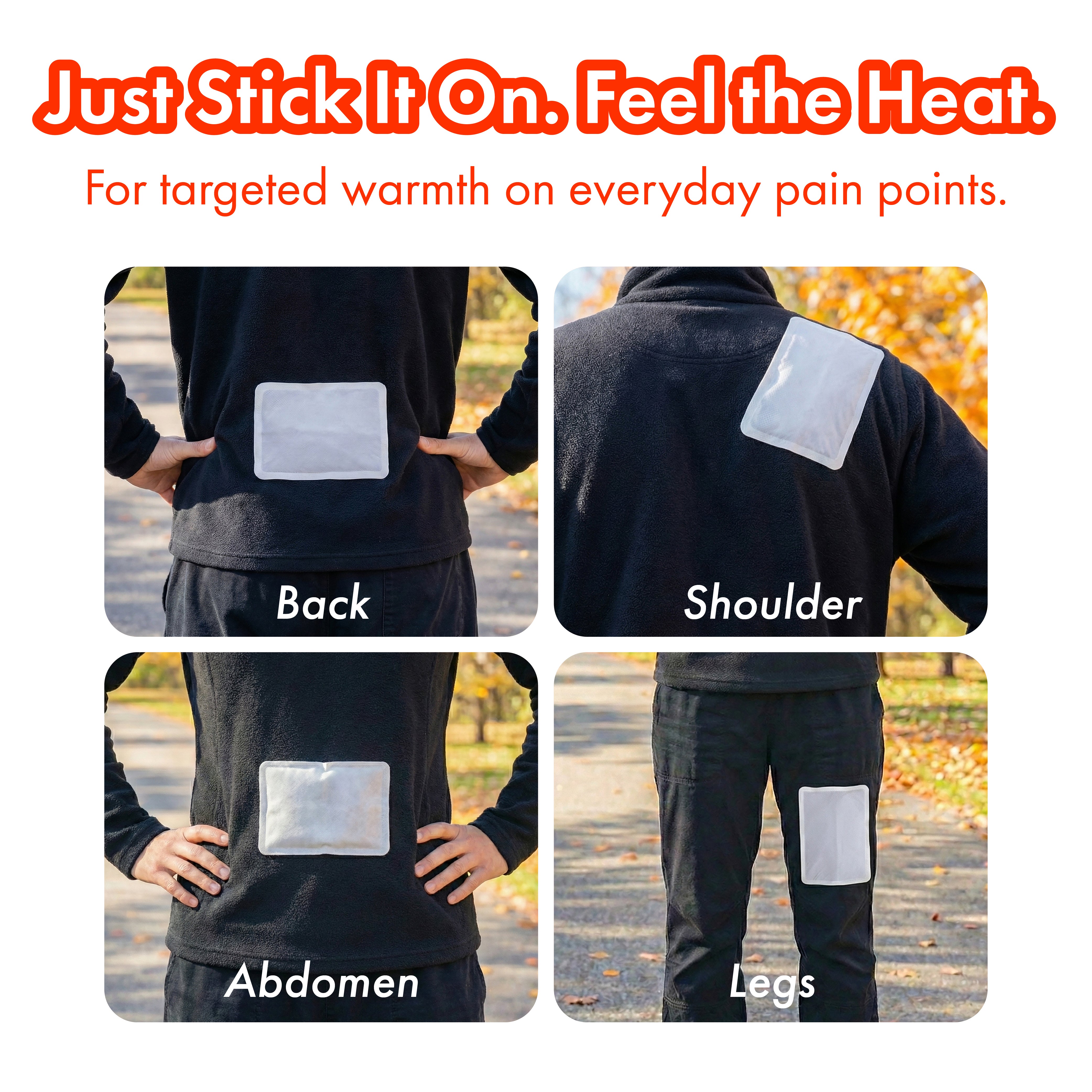 Air-Activated Adhesive Body Warmers Instant Heat Packs for Outdoor Activities