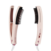 Mavié 2-in-1 Flat Iron Hair Straightener Brush: Detachable Hot Comb, Ceramic Plates & 3 Heat Settings (360°F-430°F), Dual Voltage Anti-Frizz Styler for Smooth Waves & Curls
