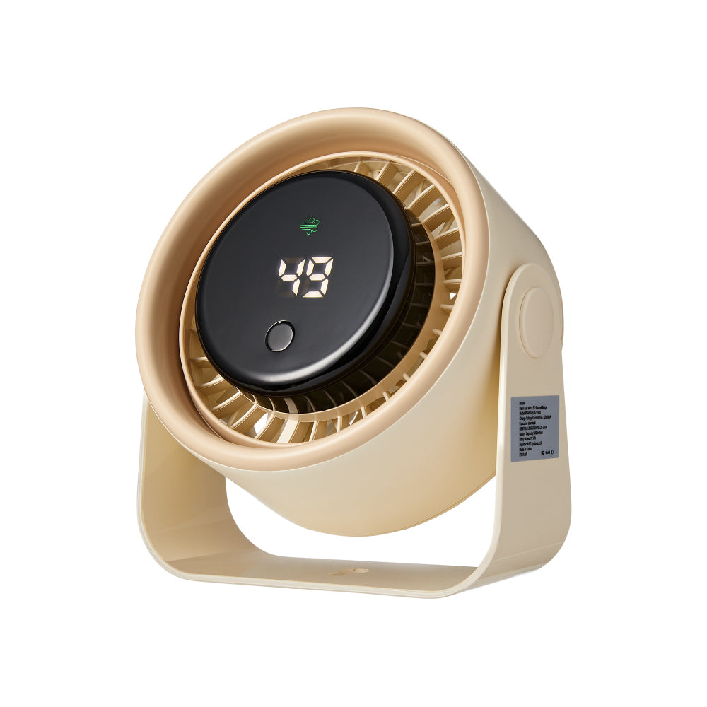 pfan14_extra_6 "MAVIÉ Small Desk Fan, Rechargeable Quiet Mini Personal Fan With LED Digital Display, Portable Wall-Mount & Cordless Design, 5 Speeds, Long Battery Life, Travel for Office, Home, Bedroom, main product view."