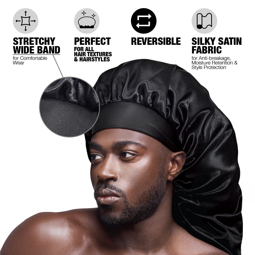 Men's Silky Satin Bonnet – Regular & Braid Size