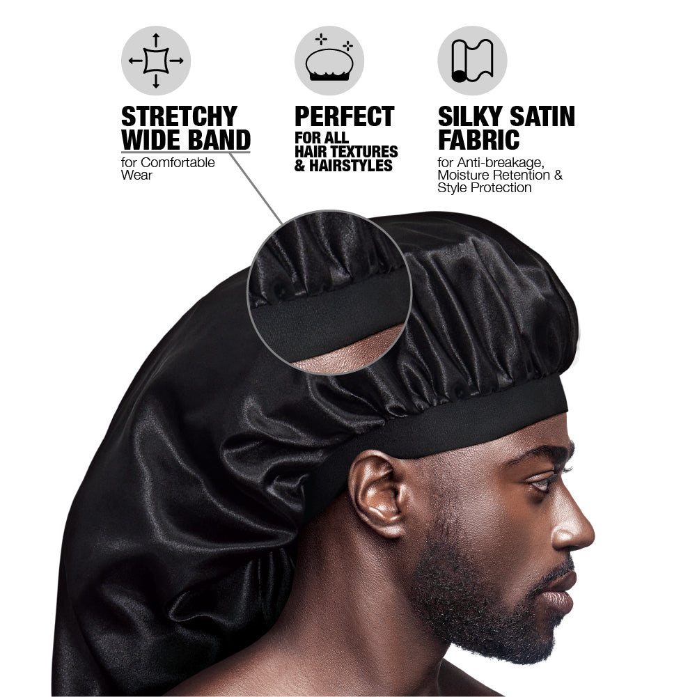 Men's Silky Satin Bonnet – Regular & Braid Size