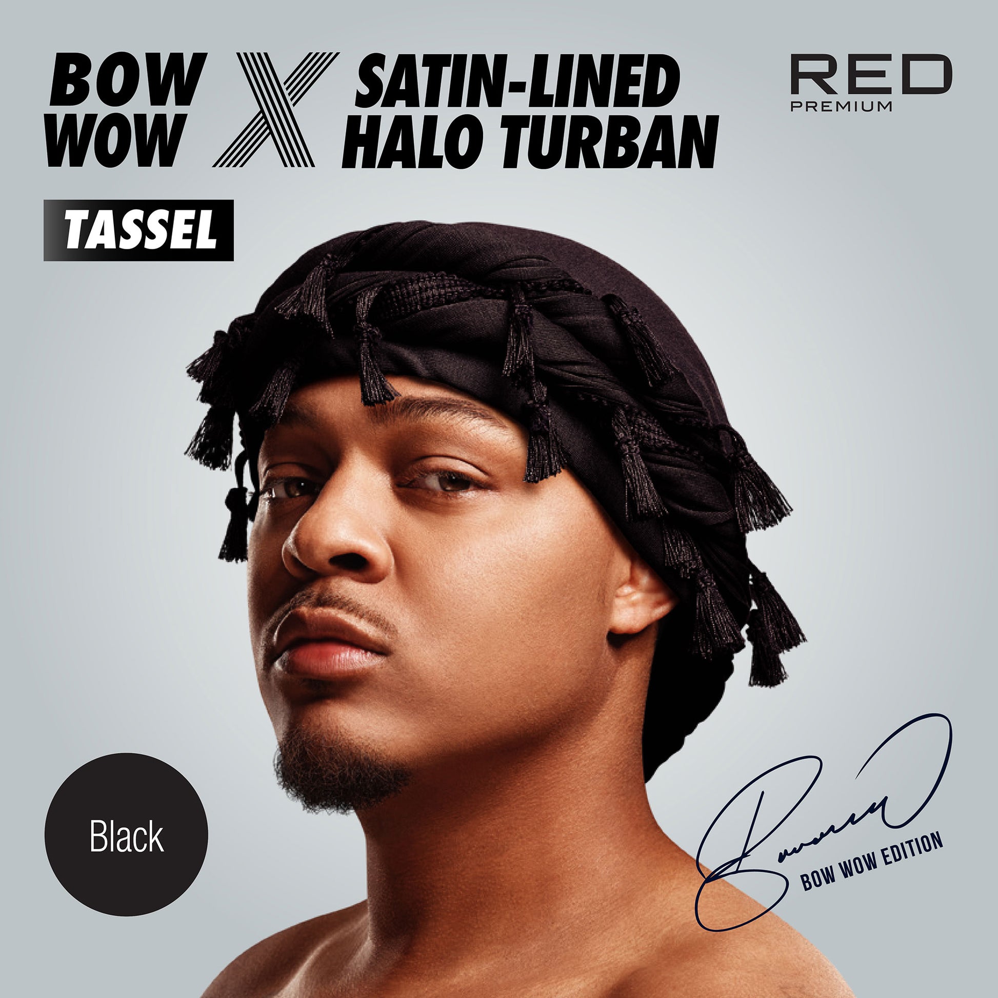 HD311_extra_001 "RED by KISS BOW WOW X Satin Lined Halo Tessel Turban Soft product view."