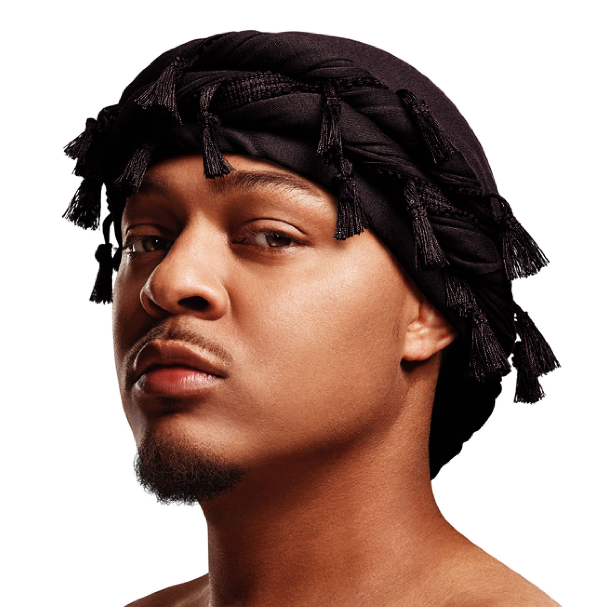 HD311_main "RED by KISS BOW WOW X Satin Lined Halo Tessel Turban Soft product view."