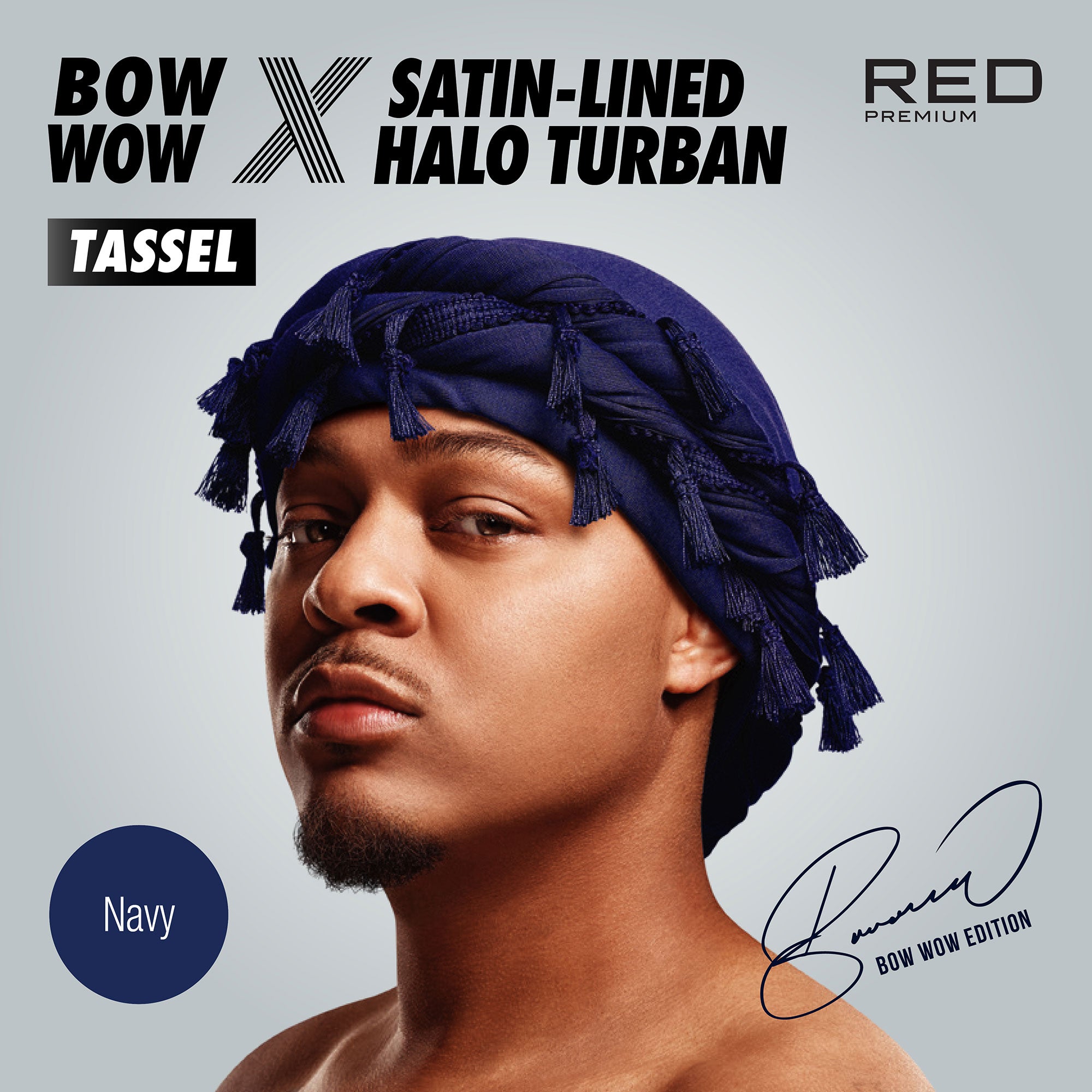 HD312_extra_001 "RED by KISS BOW WOW X Satin Lined Halo Tessel Turban Soft product view."