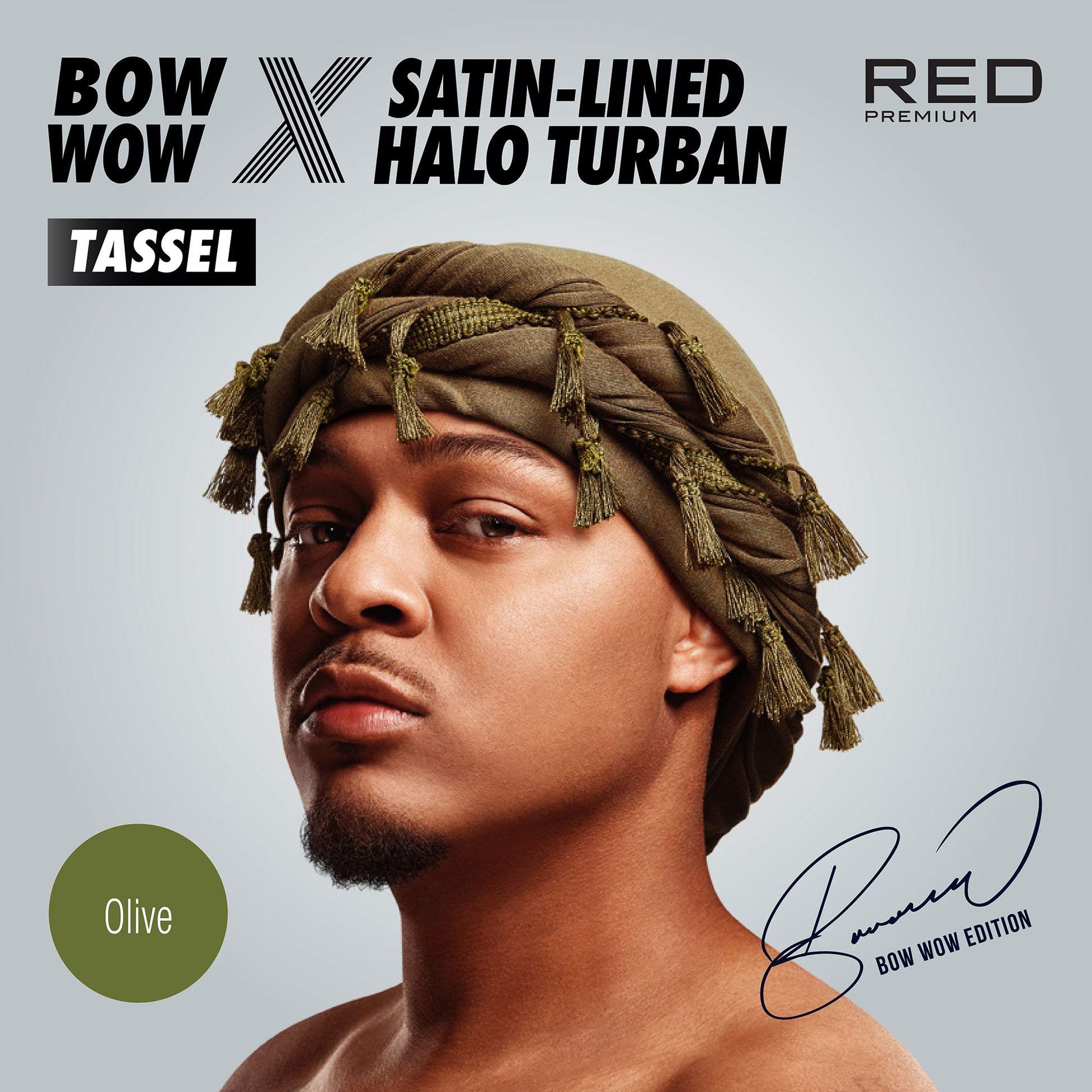 HD313_extra_001 "RED by KISS BOW WOW X Satin Lined Halo Tessel Turban Soft product view."