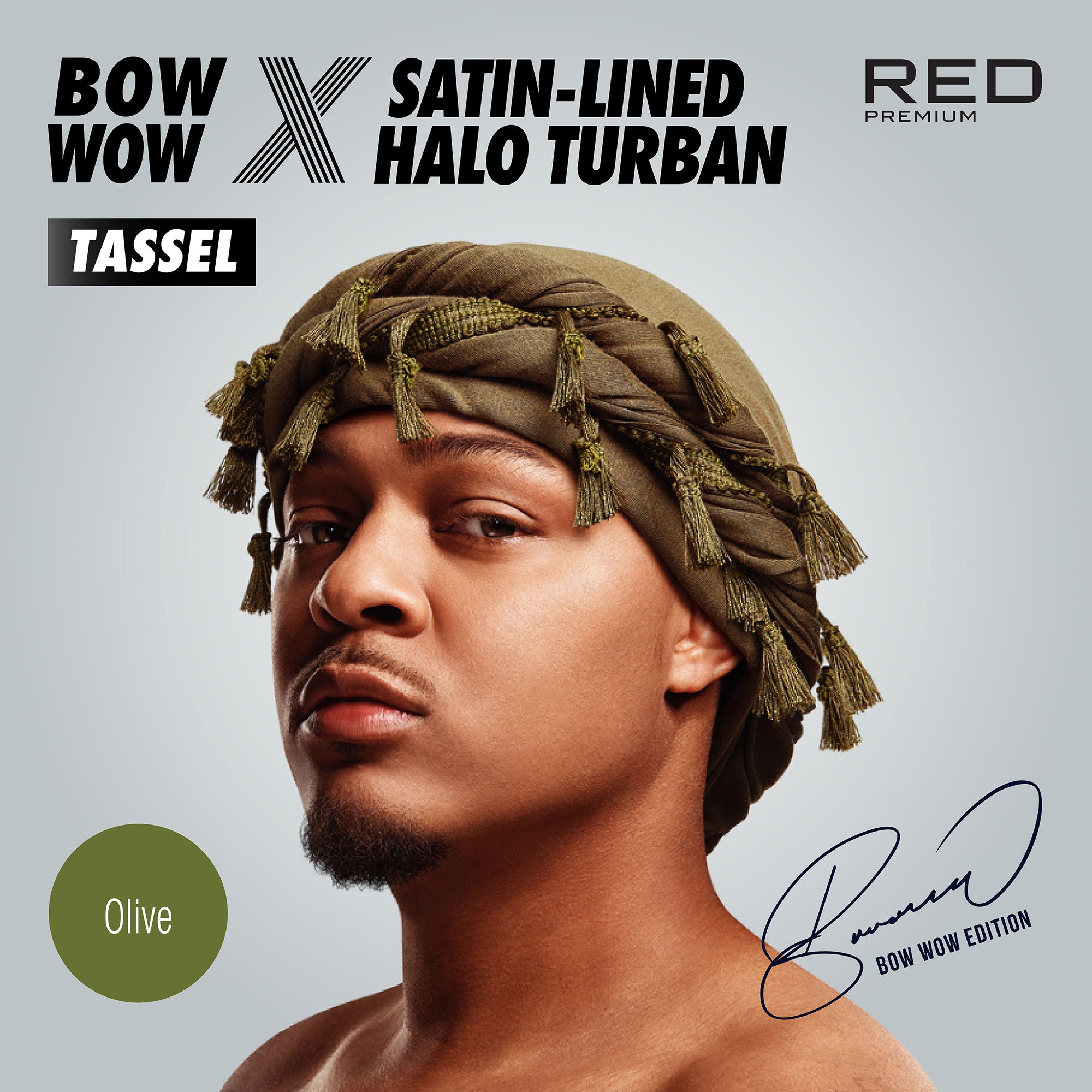 HD313_extra_001 "RED by KISS BOW WOW X Satin Lined Halo Tessel Turban Soft product view."