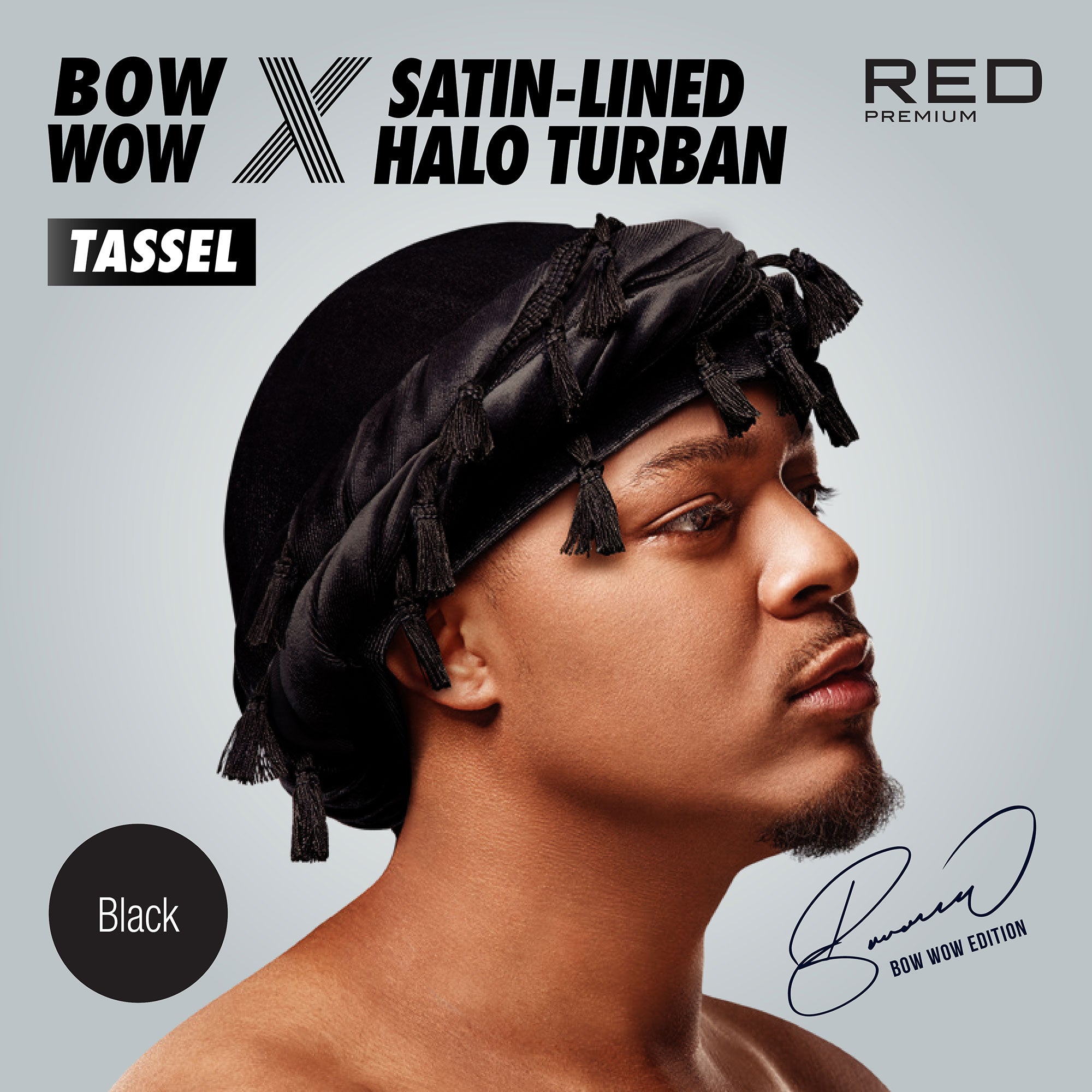 HD314_extra_001 "RED by KISS BOW WOW X Satin Lined Halo Tessel Turban Soft product view."