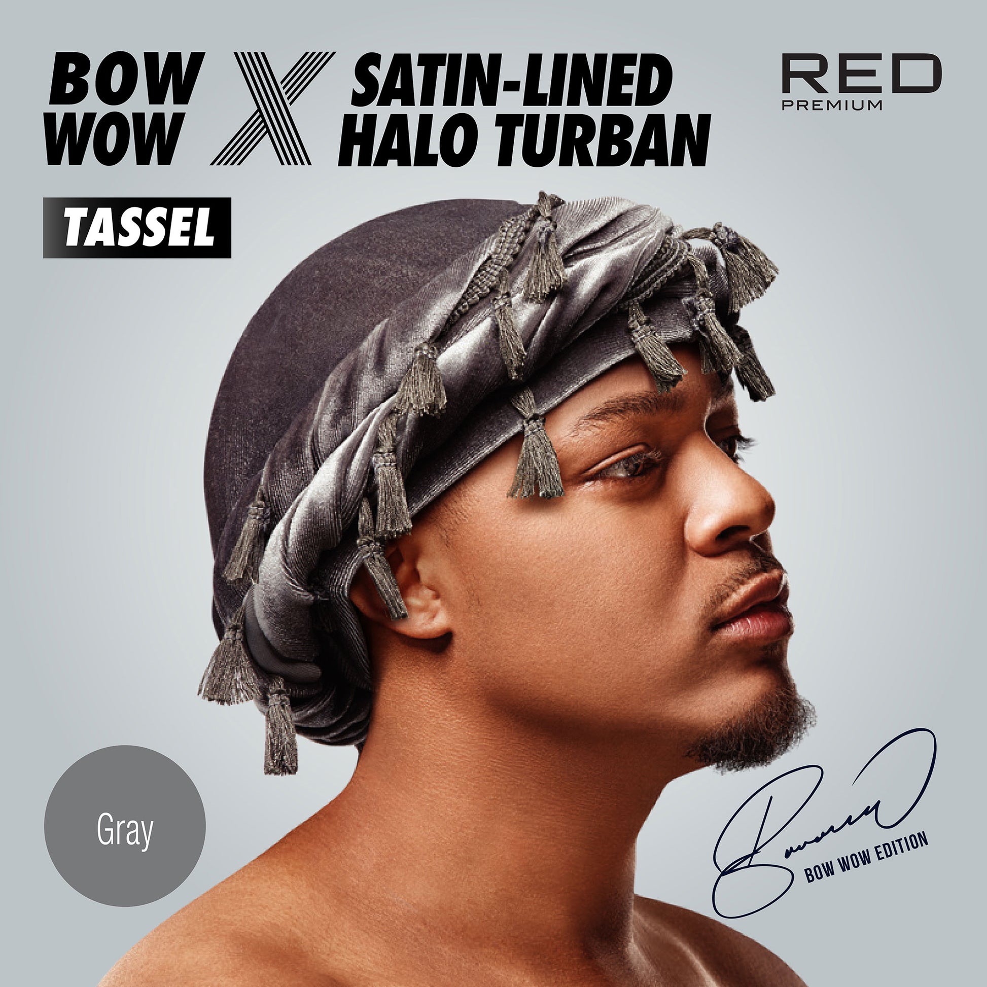 HD315_extra_001 "RED by KISS BOW WOW X Satin Lined Halo Tessel Turban Soft product view."