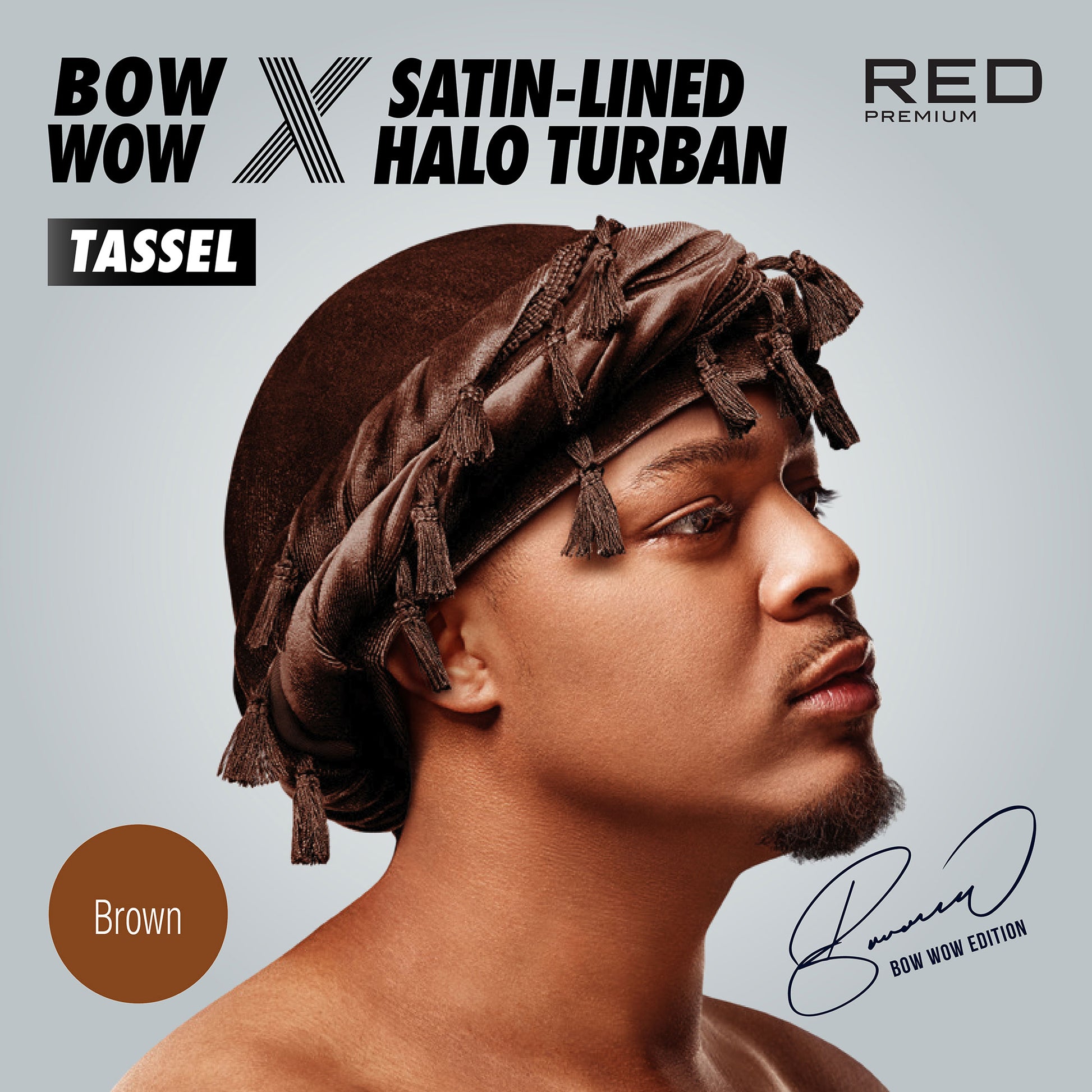 HD316_extra_001 "RED by KISS BOW WOW X Satin Lined Halo Tessel Turban Soft product view."
