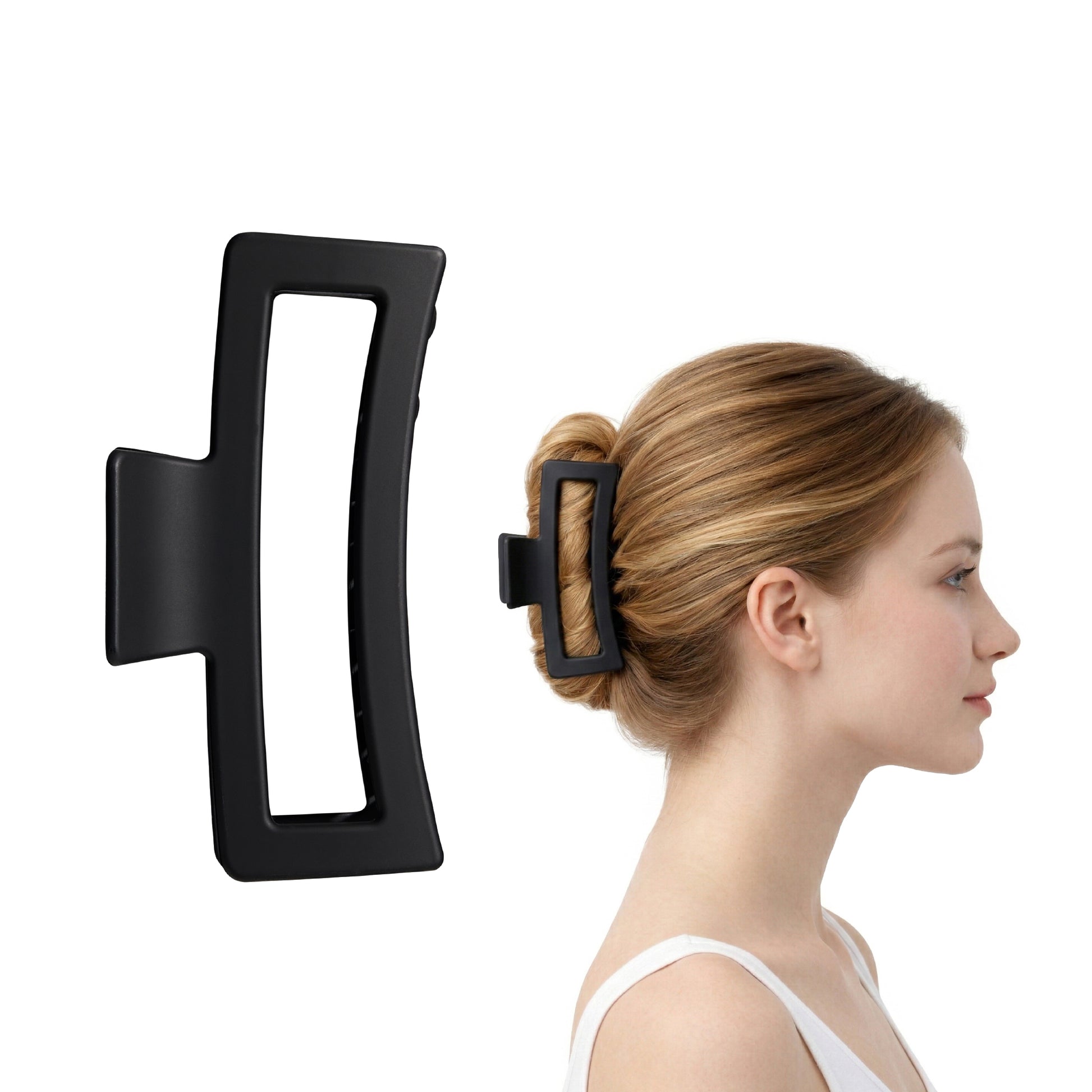 hmc53_main "Red by Kiss Super Jumbo Matte Hair Claw Clip - Snag-Free Grip for Thick & Long Hair in Open Cut product view."
