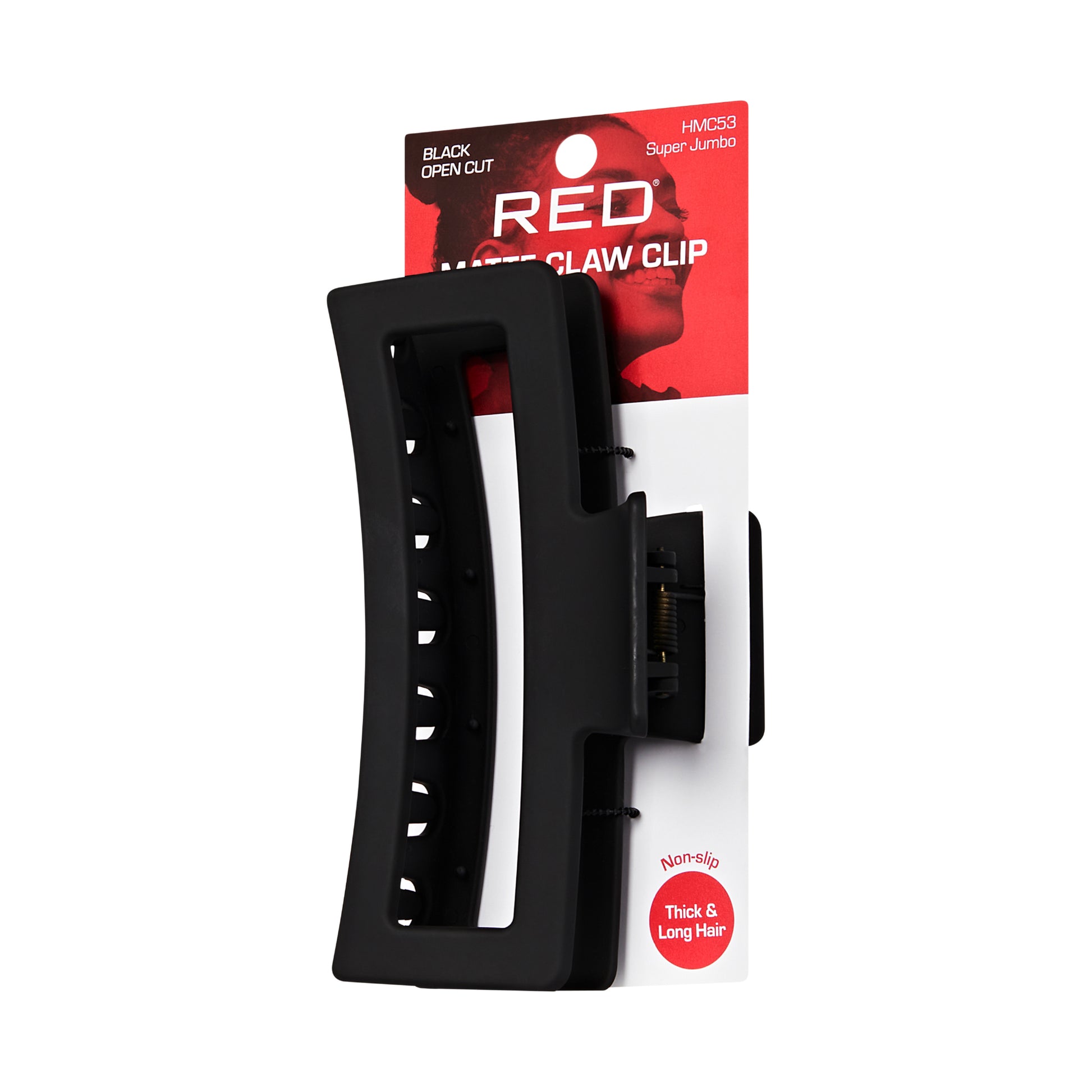hmc53_extra_005 "Red by Kiss Super Jumbo Matte Hair Claw Clip - Snag-Free Grip for Thick & Long Hair product view."