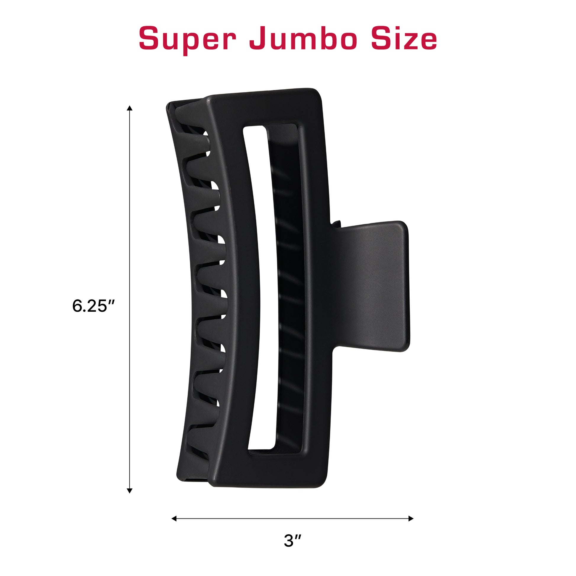 hmc53_extra_003 "Red by Kiss Super Jumbo Matte Hair Claw Clip - Snag-Free Grip for Thick & Long Hair product view."