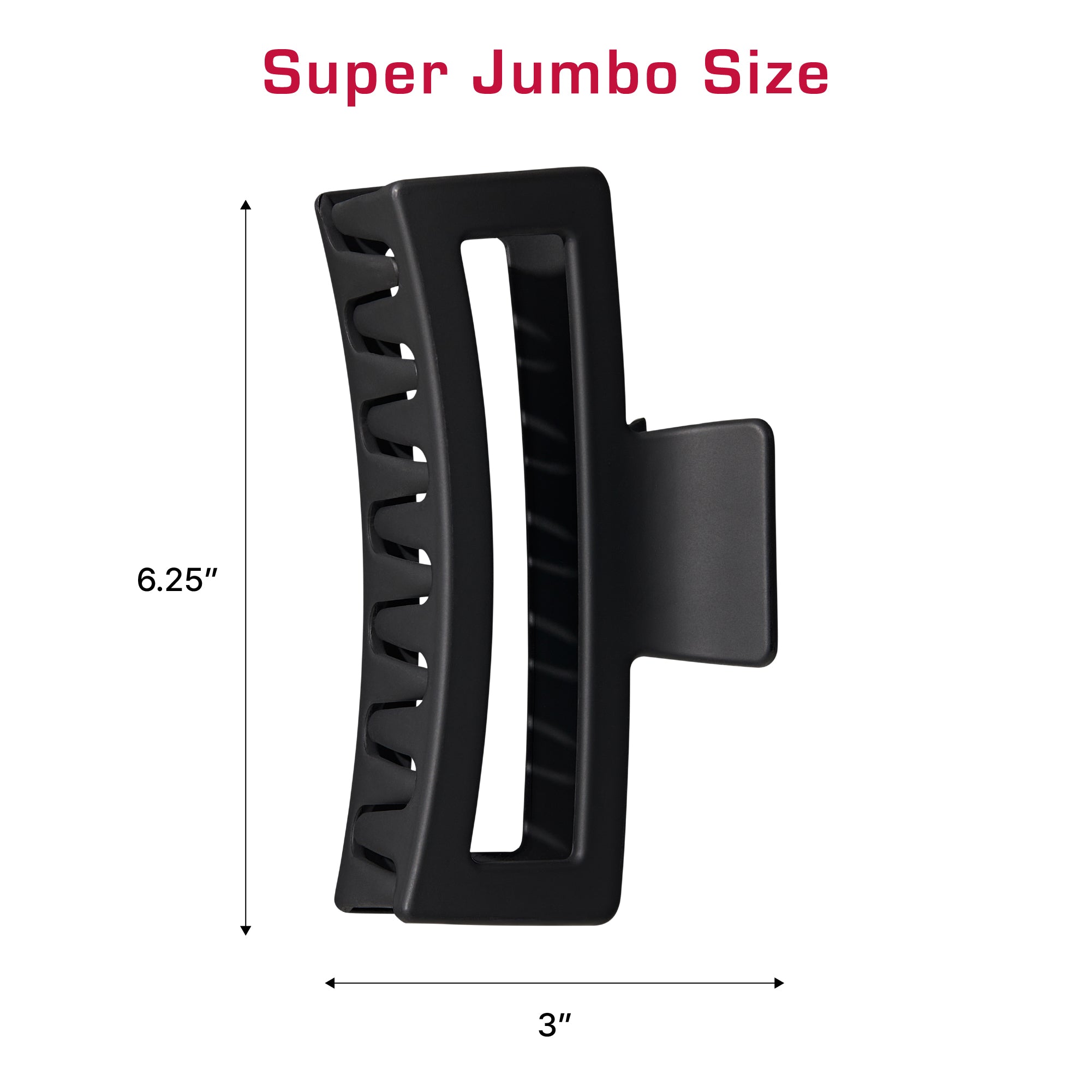 hmc53_extra_003 "Red by Kiss Super Jumbo Matte Hair Claw Clip - Snag-Free Grip for Thick & Long Hair product view."